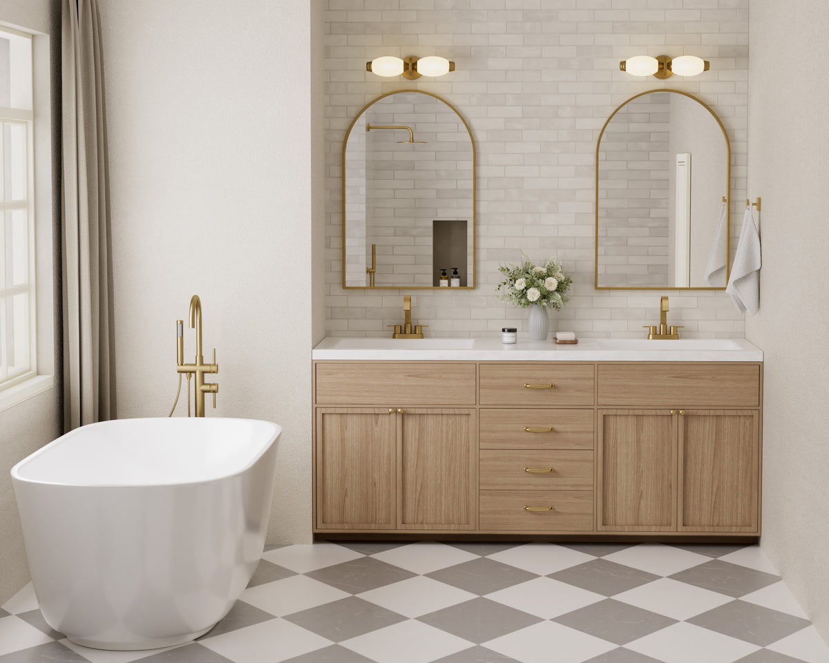 Two-Handle Centerset Bathroom Sink Faucet With Pop-Up Drain