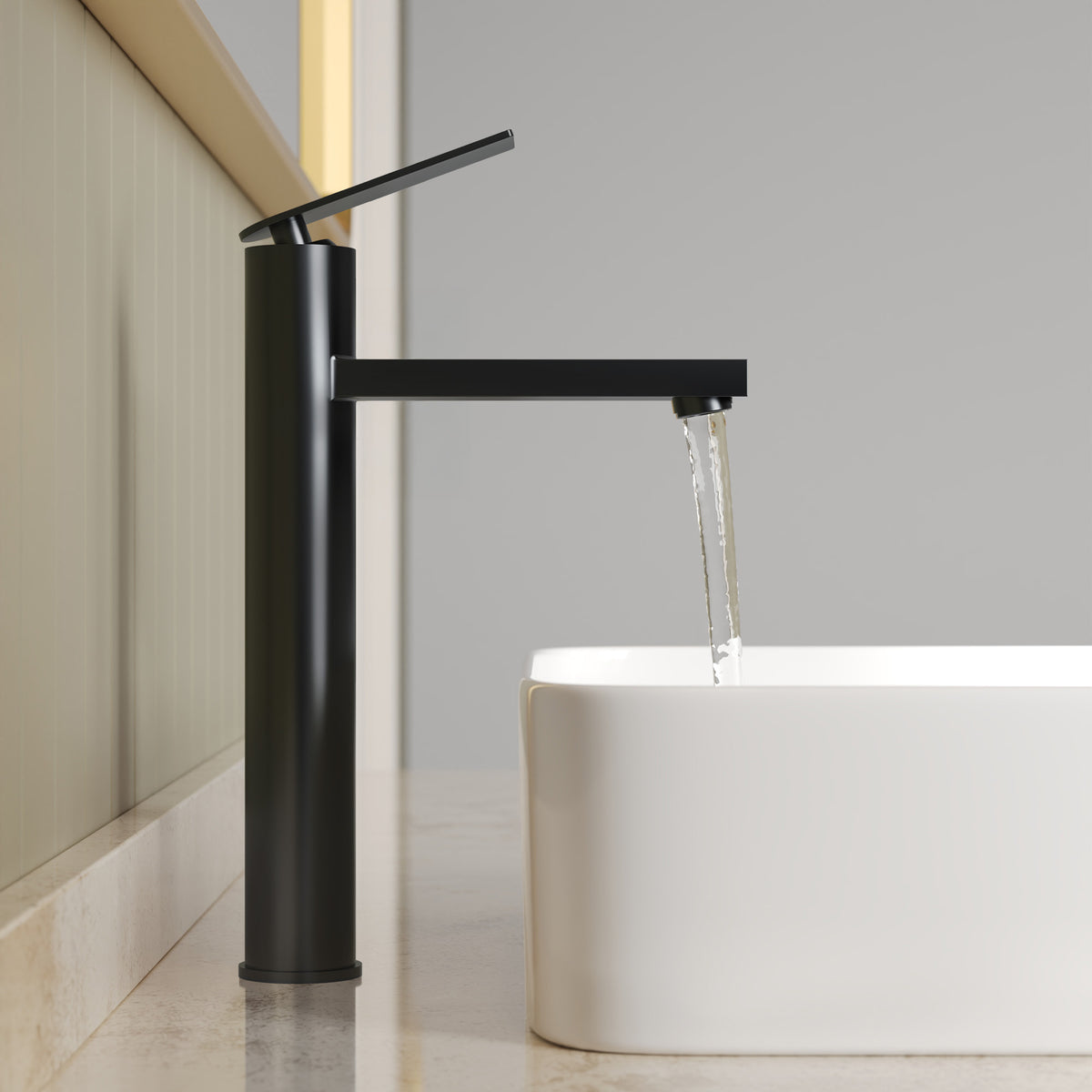 Single-Handle Vessel Bathroom Sink Faucet With Pop-Up Drain