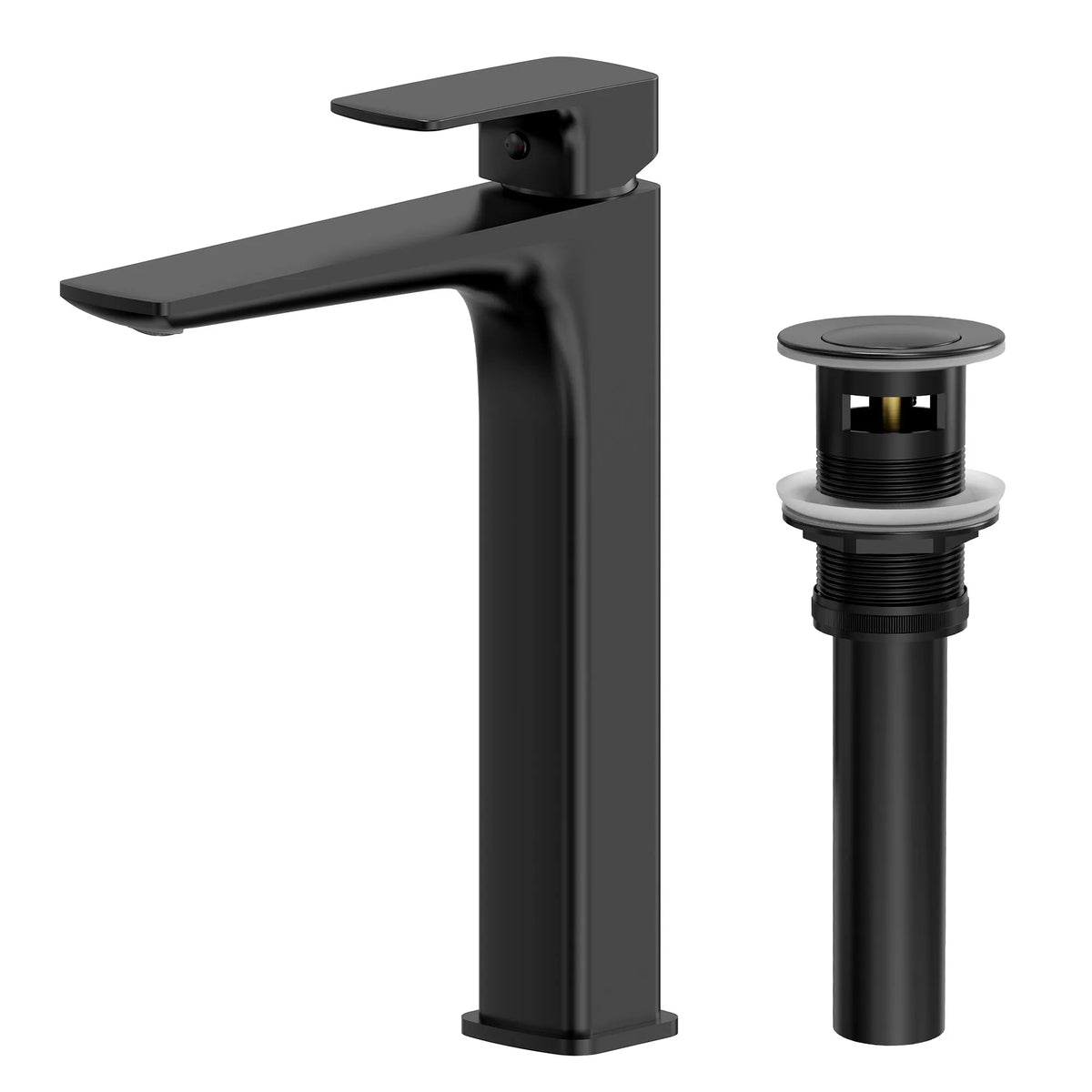 Single-Handle Vessel Bathroom Sink Faucet With Pop-Up Drain