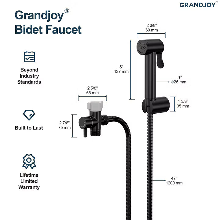 Single-Handle Wall-Mounted Bidet Sprayer with Concealed Rough-In Valve