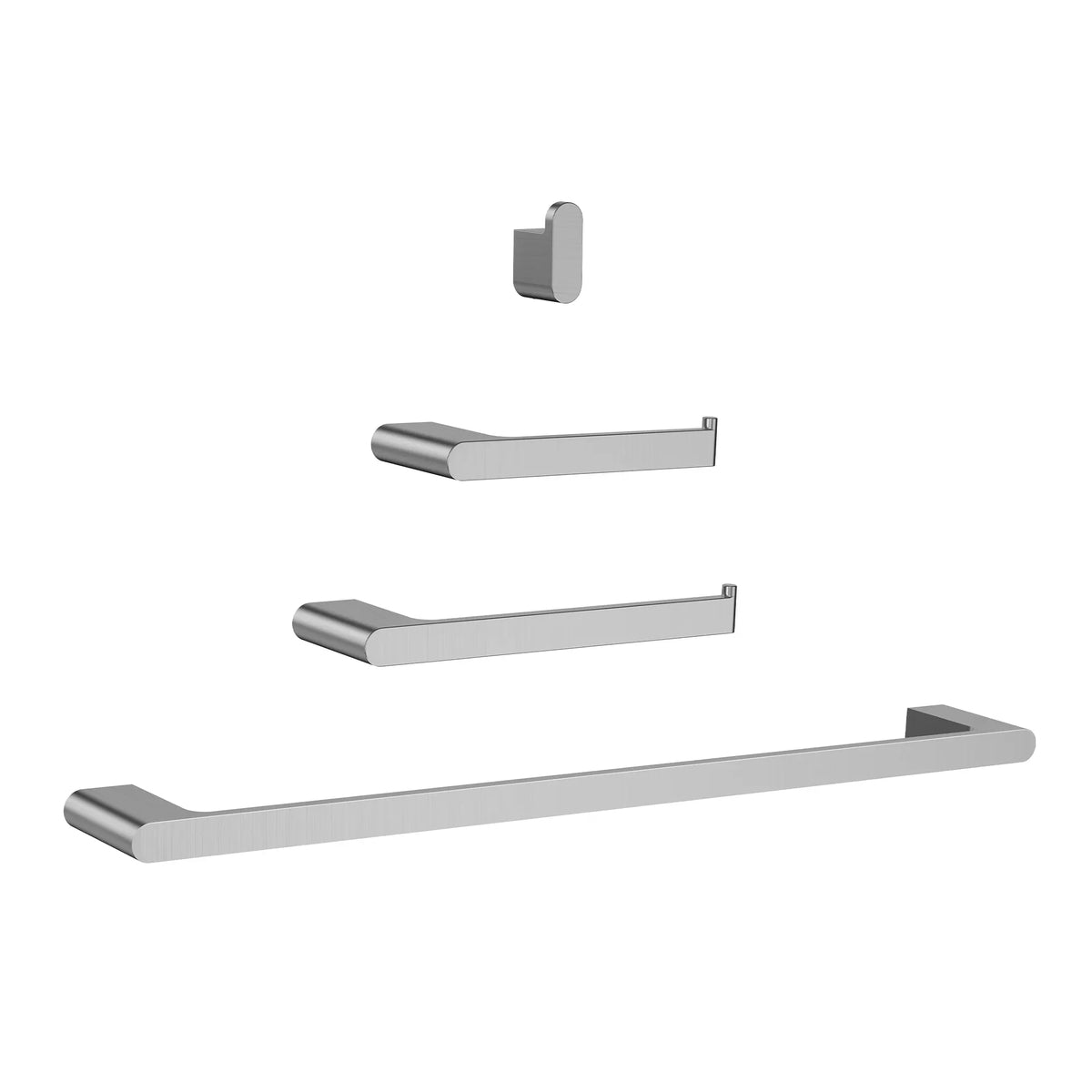 Four-Piece Wall-Mounted Stainless Steel Bathroom Towel Rack Set