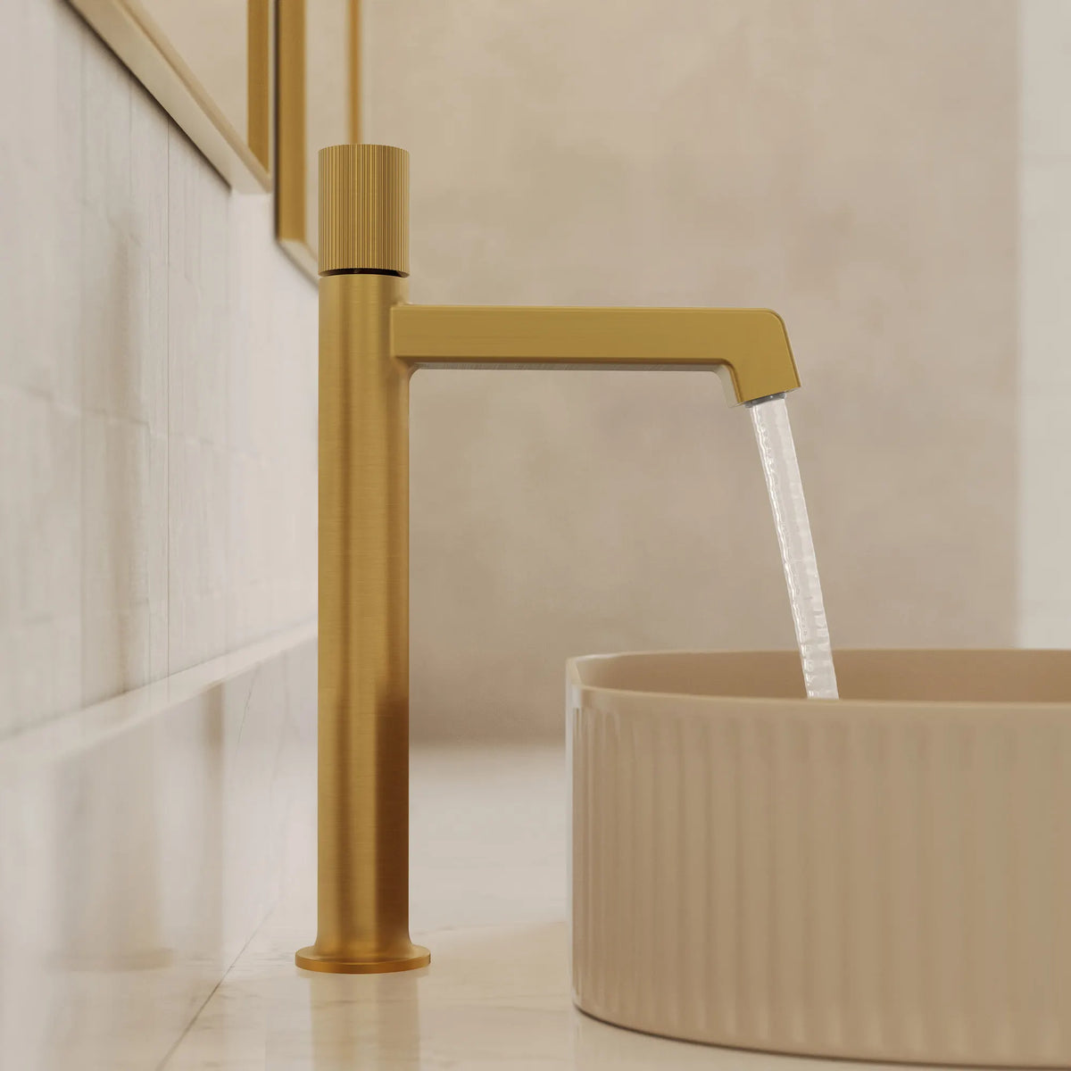 Single-Handle Vessel Bathroom Sink Faucet With Pop-Up Drain