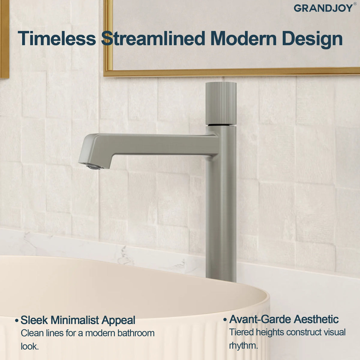 Single-Handle Vessel Bathroom Sink Faucet With Pop-Up Drain
