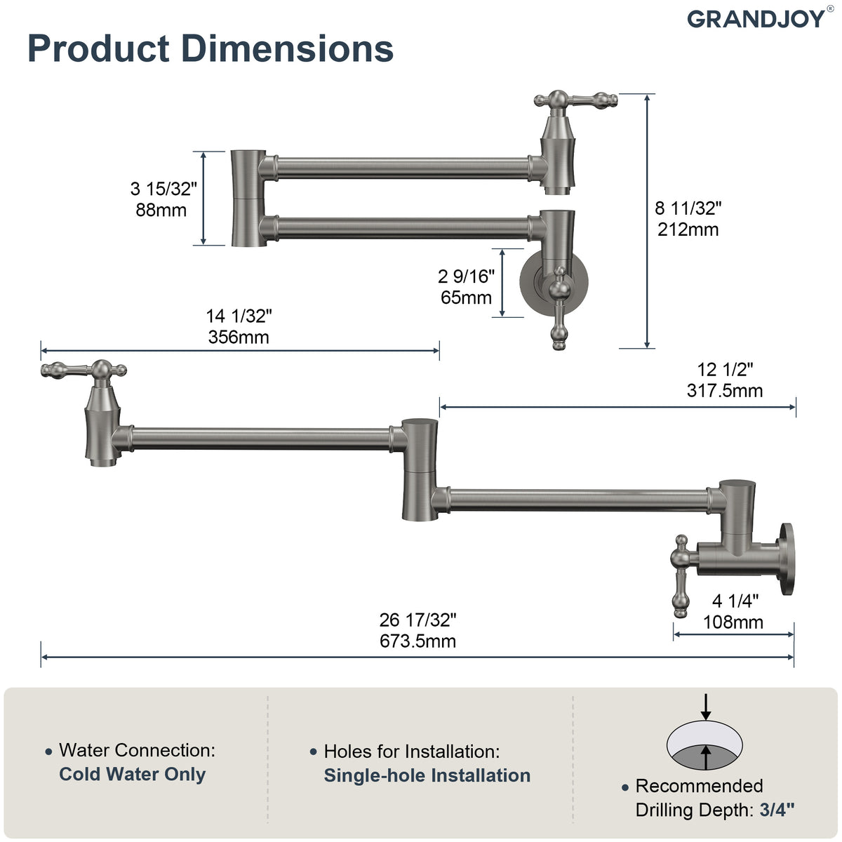 Two-Handle Wall-Mount Pot Filler
