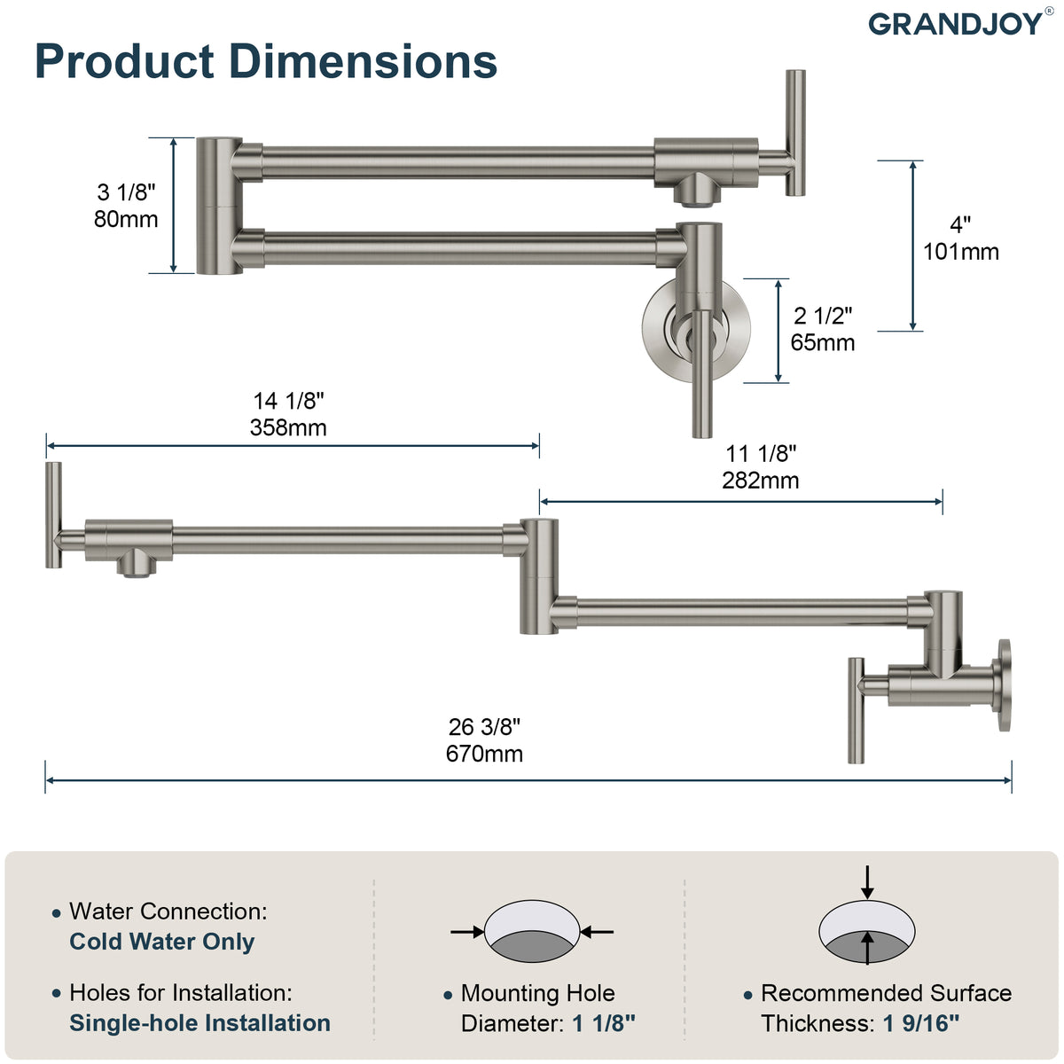 Two-Handle Wall-Mount Pot Filler