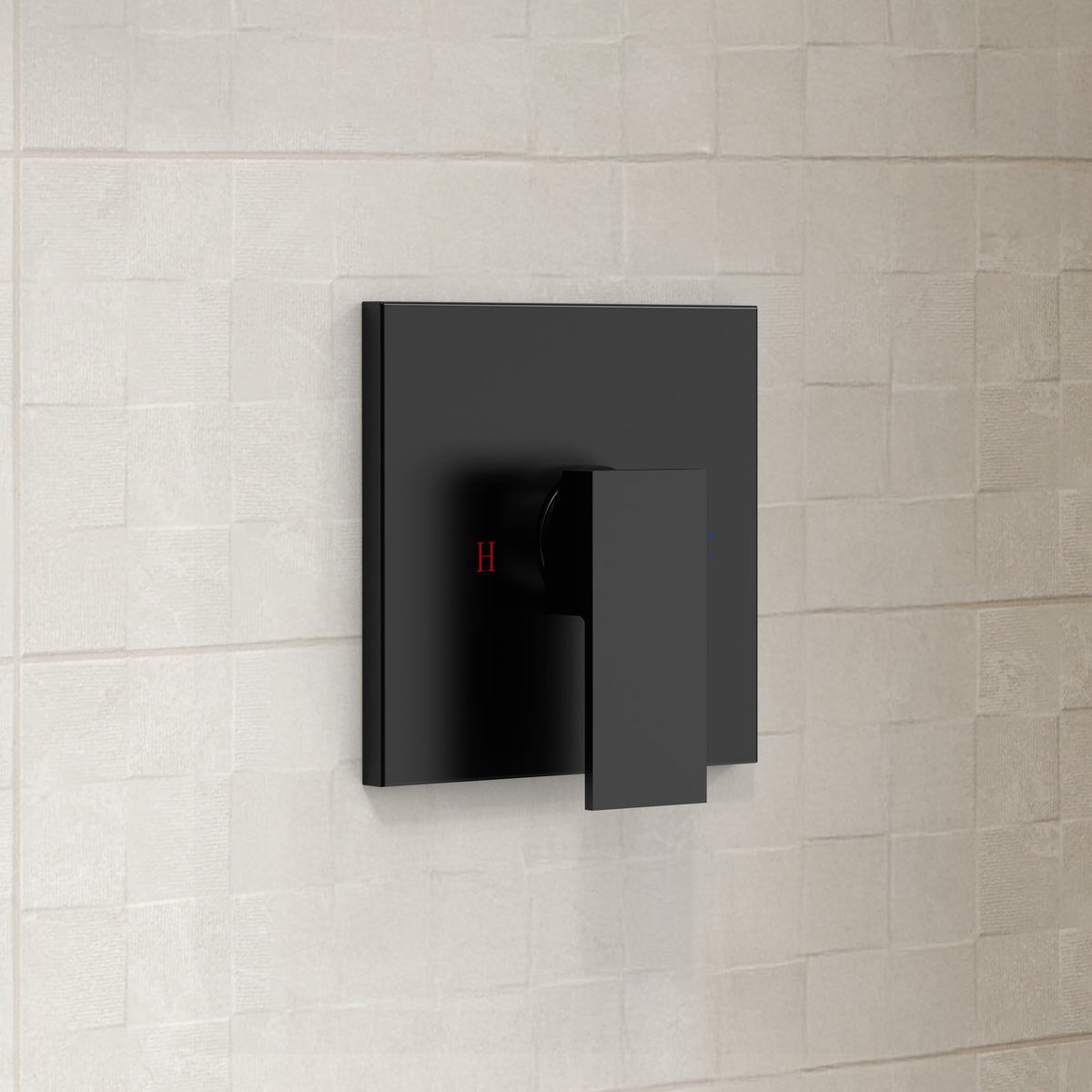 Wall-Mounted Square Rain Shower System with Pressure-Balanced Valve