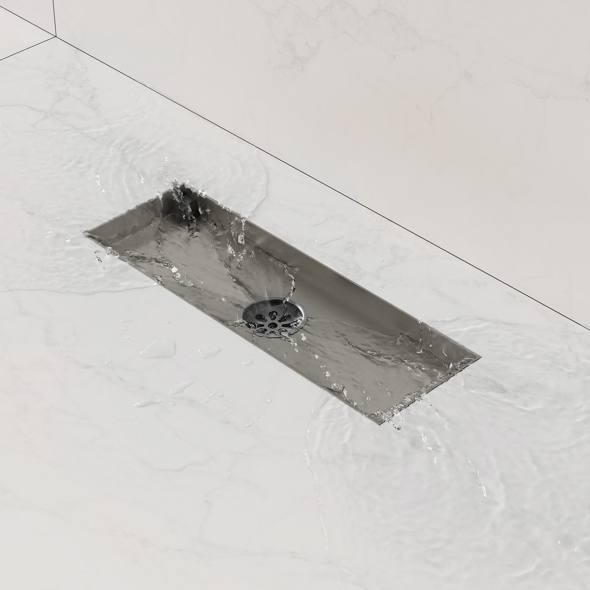 12-Inch Reversible Linear Shower Drain with Anti-Odor Core