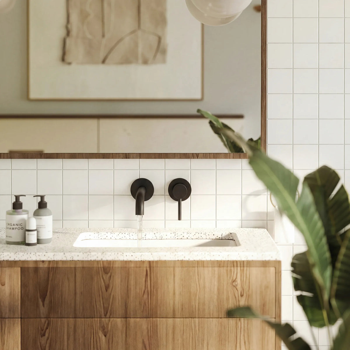 Single-Handle Wall-Mount Bathroom Sink Faucet With Pop-Up Drain