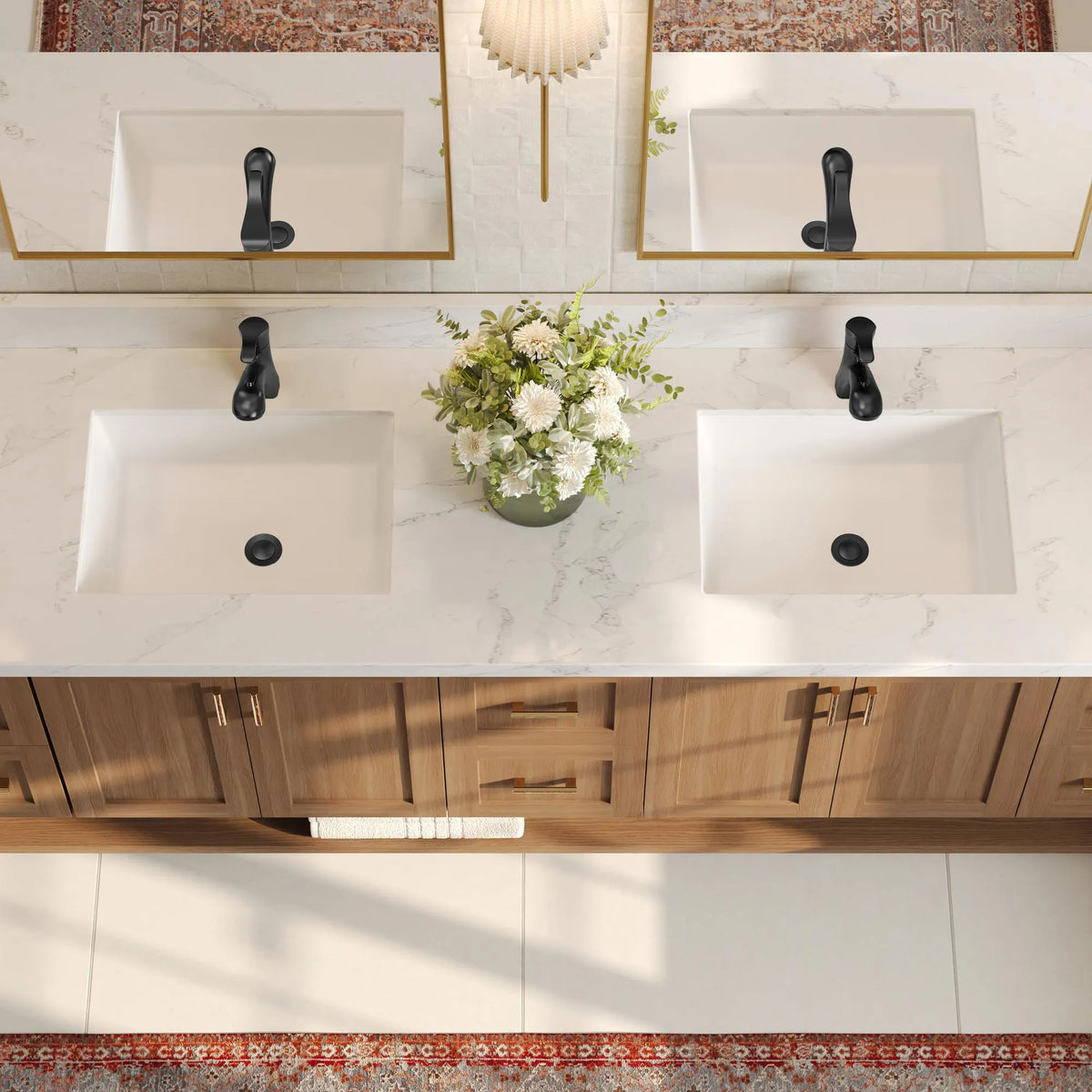 Single-Handle Pull-Out Bathroom Sink Faucet With Dual Spray Modes And Pop-Up Drain