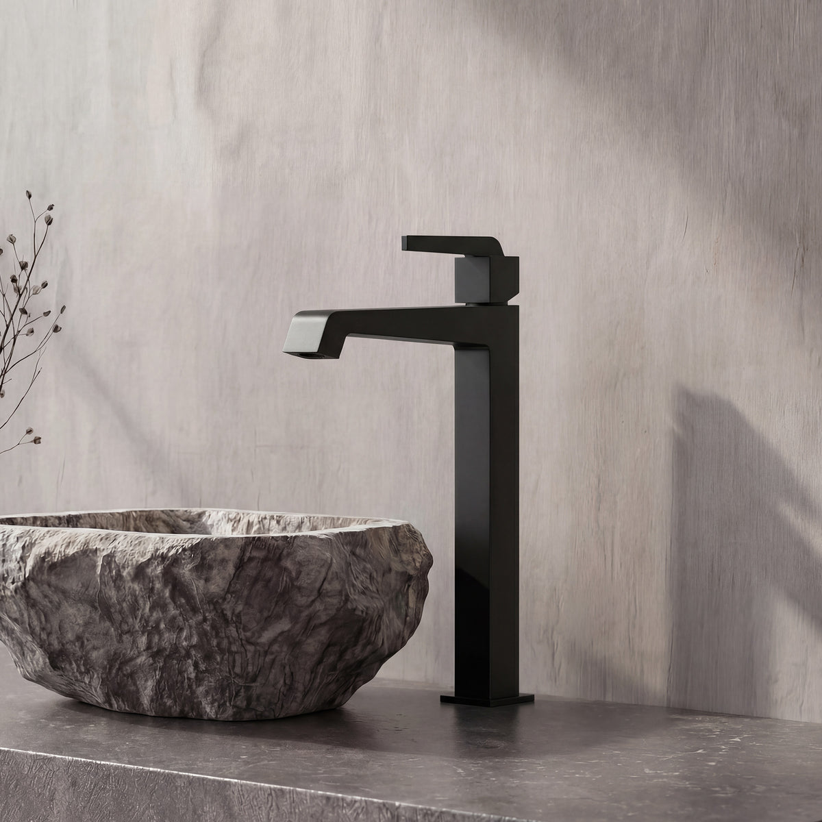 Single-Handle Vessel Bathroom Sink Faucet With Pop-Up Drain