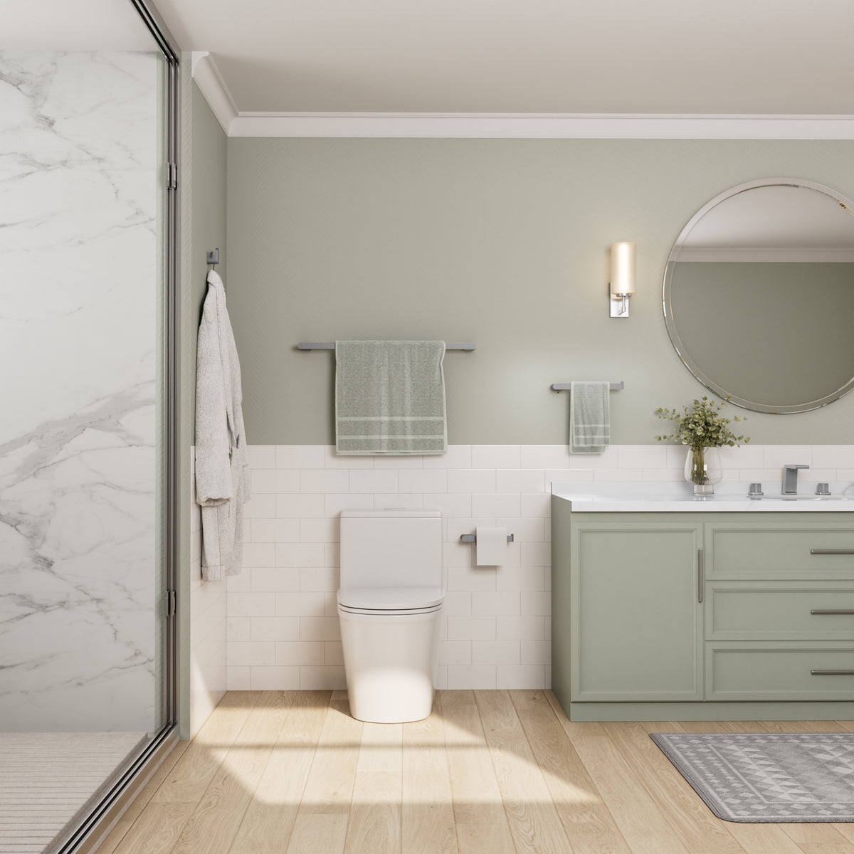 Four-Piece Wall-Mounted Stainless Steel Bathroom Towel Rack Set