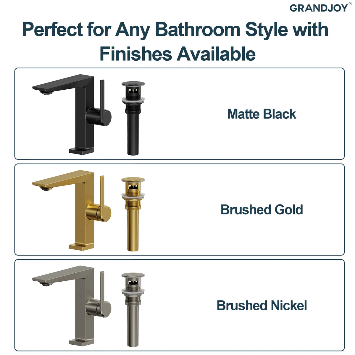 Single-Handle Bathroom Sink Faucet With Pop-Up Drain