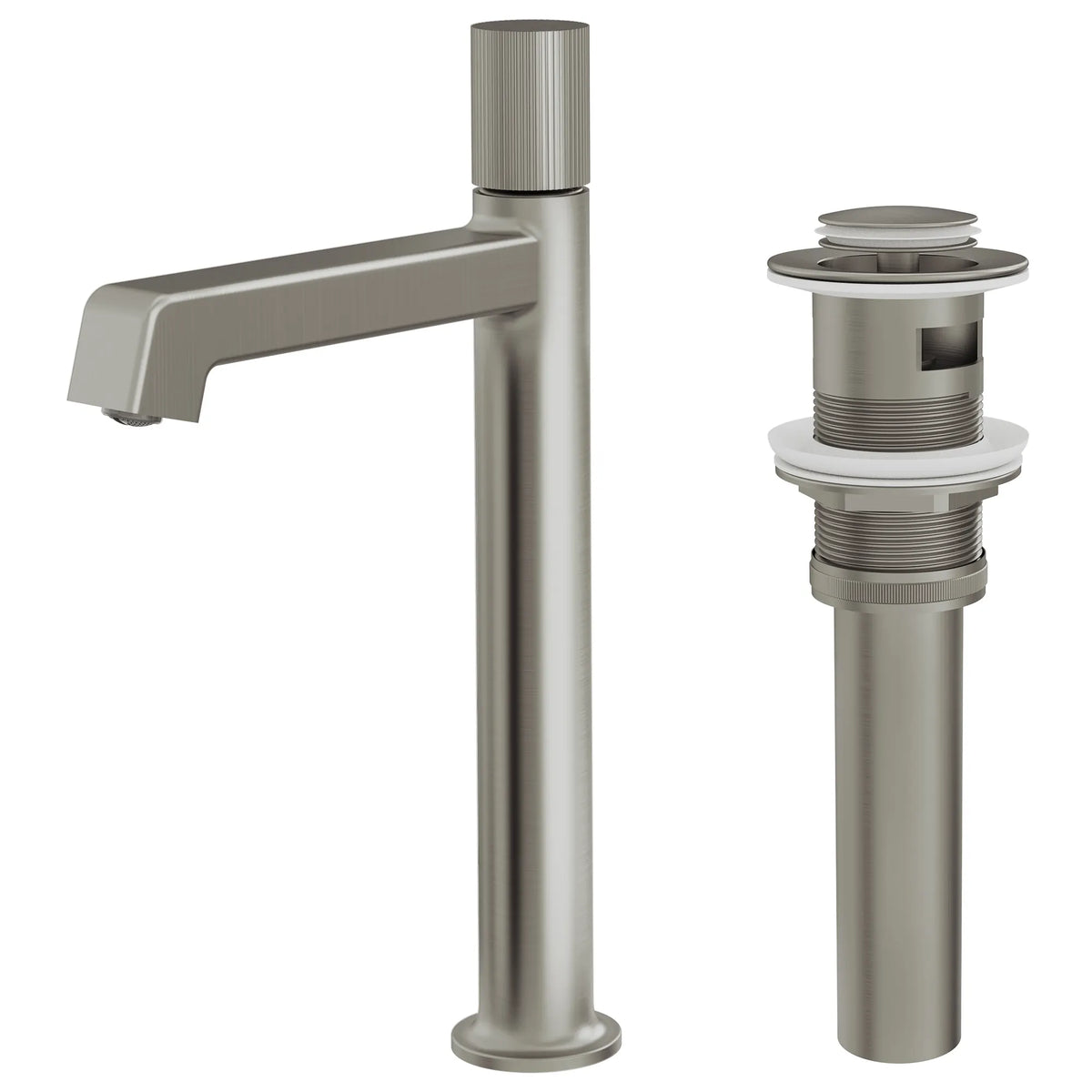 Single-Handle Vessel Bathroom Sink Faucet With Pop-Up Drain