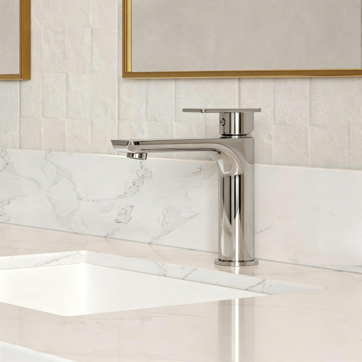 Single-Handle Bathroom Sink Faucet With Pop-Up Drain