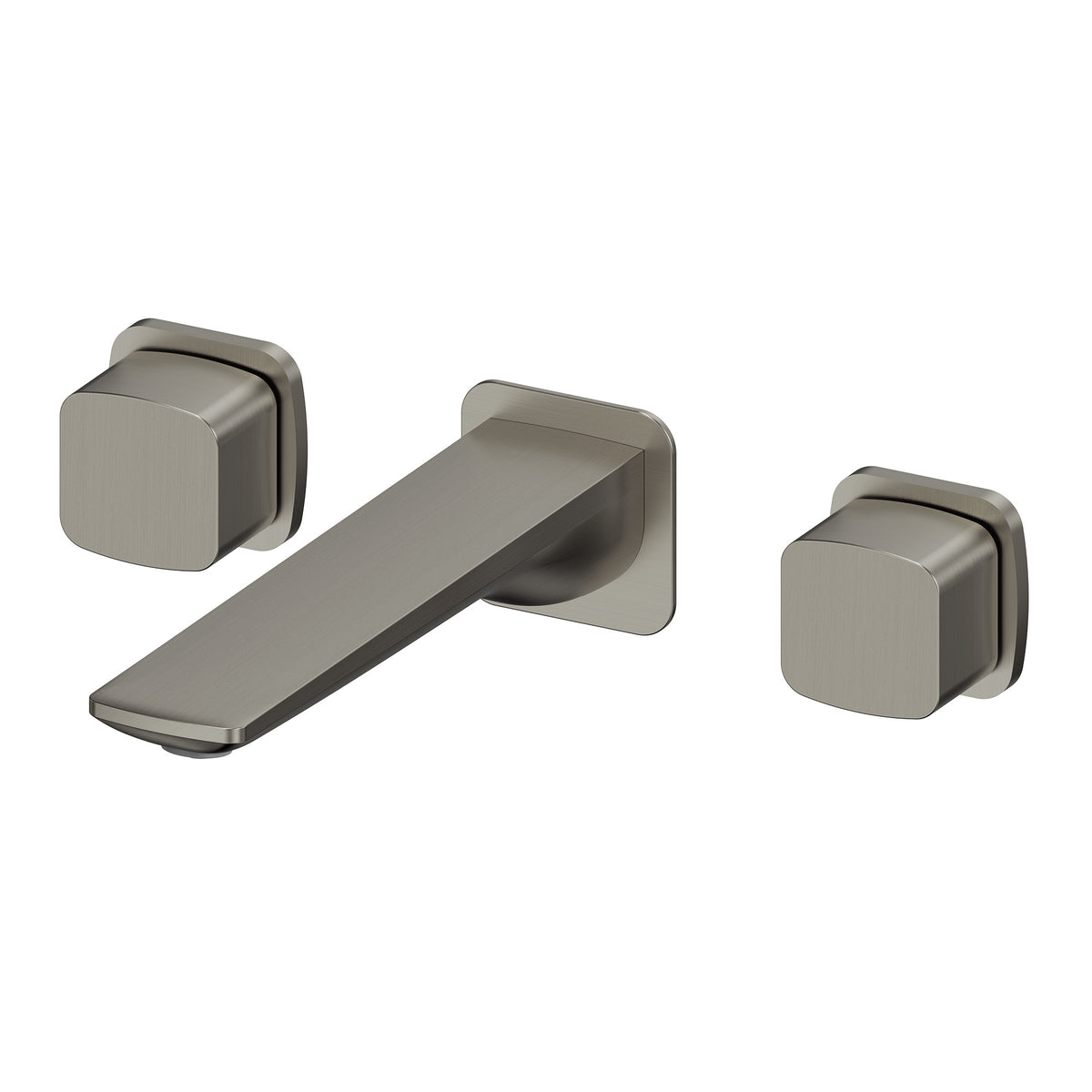 High-Flow Wall-Mounted Bathtub Faucet with Flat Spout and Dual Handles