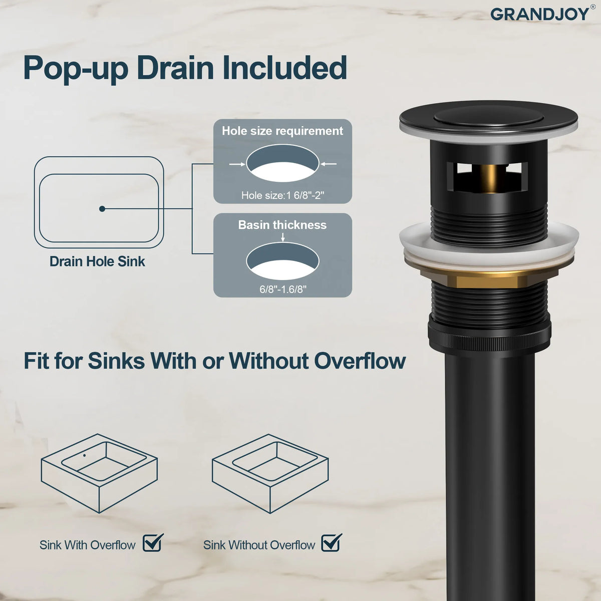 Two-Handle Waterfall Widespread Bathroom Sink Faucet With Pop-Up Drain