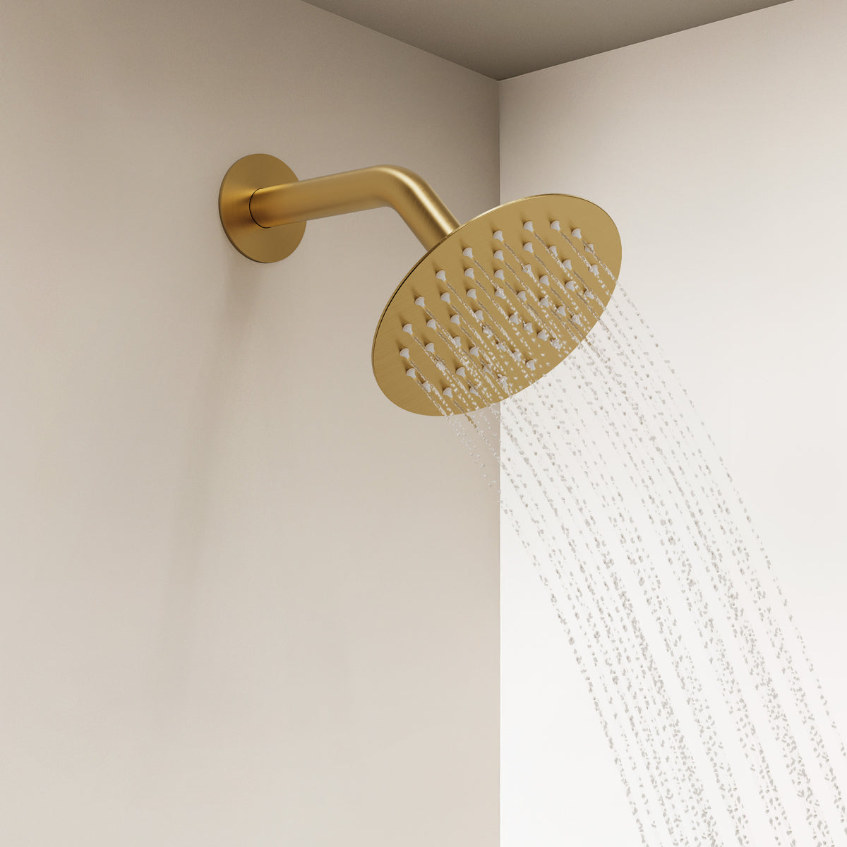 Round Wall-Mounted Rain Shower System with Handheld Spray
