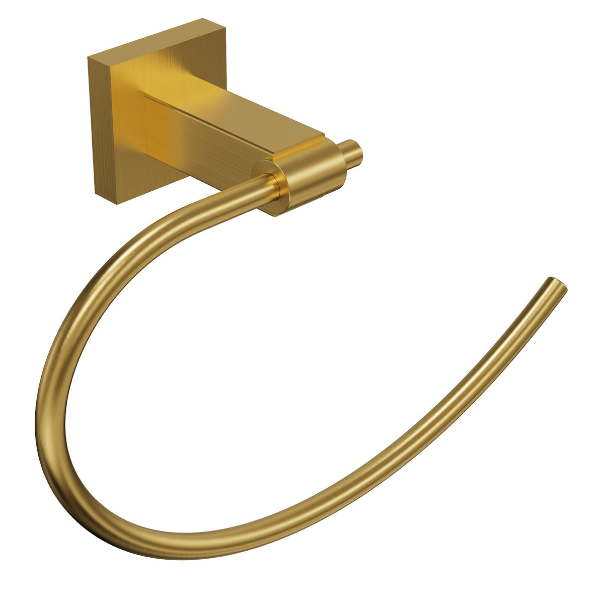 Square Wall-Mounted Swing-Arm Towel Ring with 180-Degree Pivot