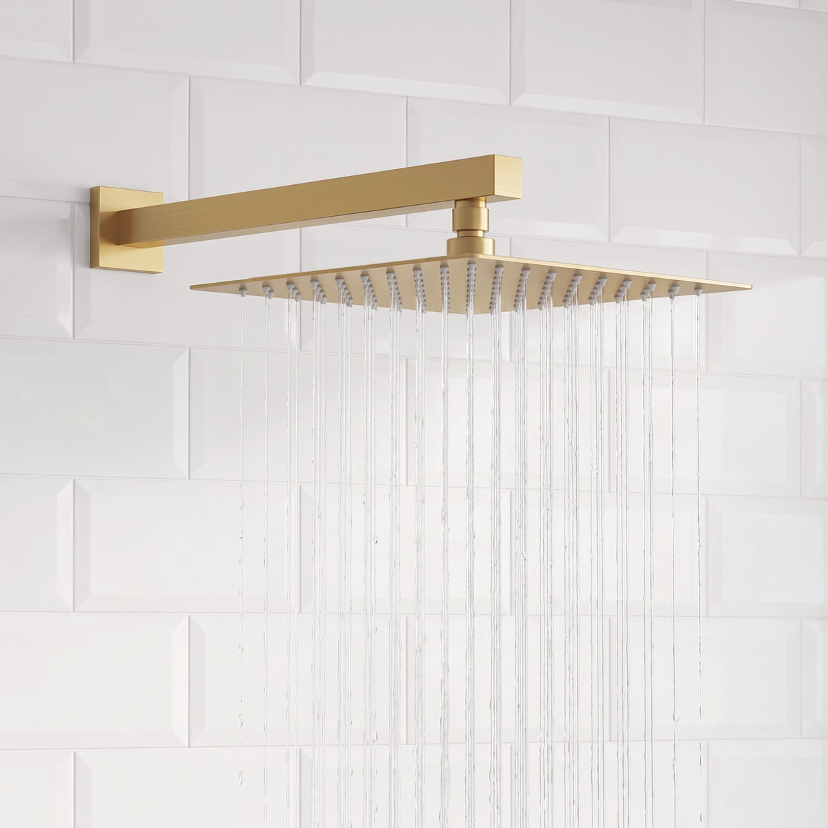 Square Wall-Mounted Dual Shower System with Adjustable Handheld