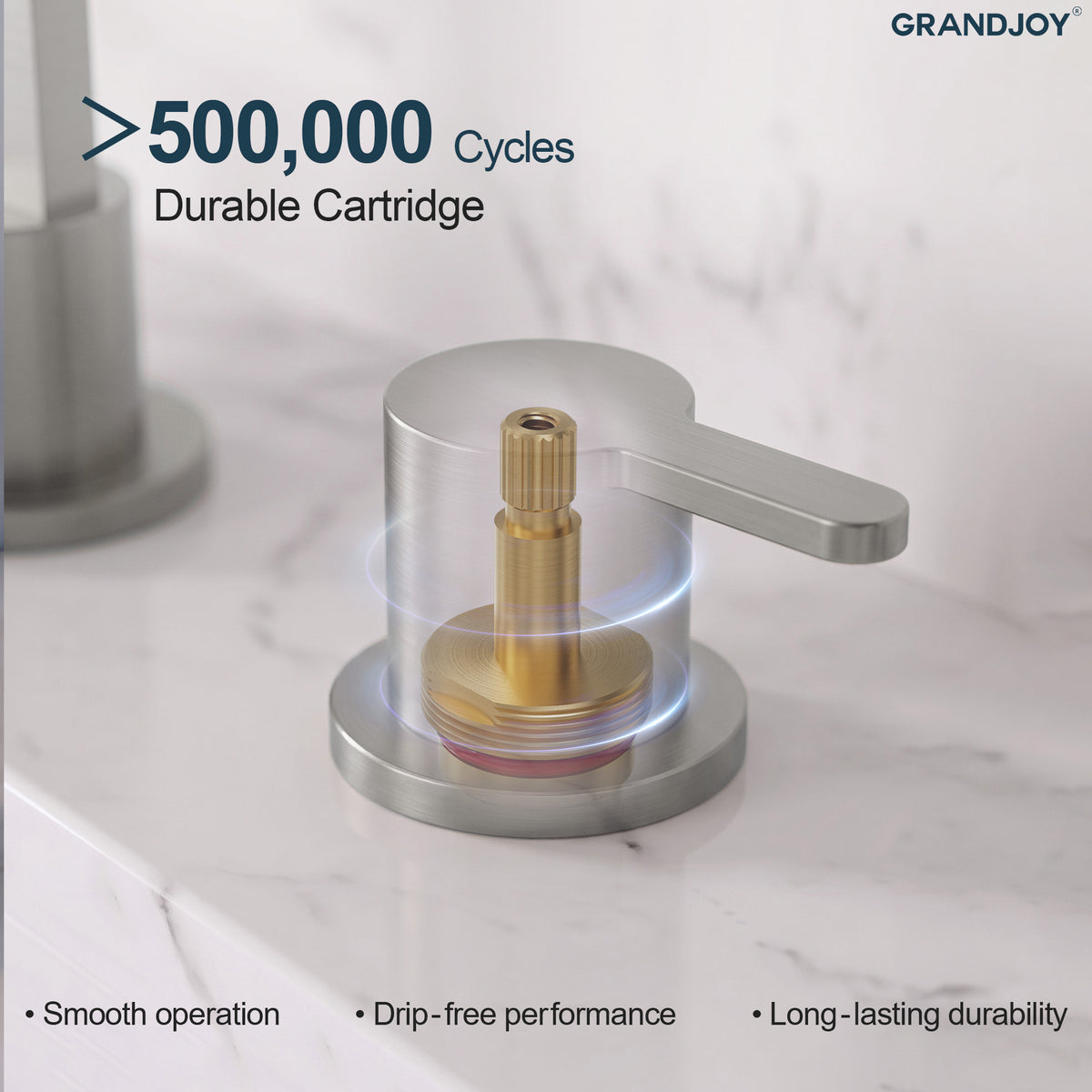 Two-Handle Waterfall Widespread Bathroom Sink Faucet With Pop-Up Drain