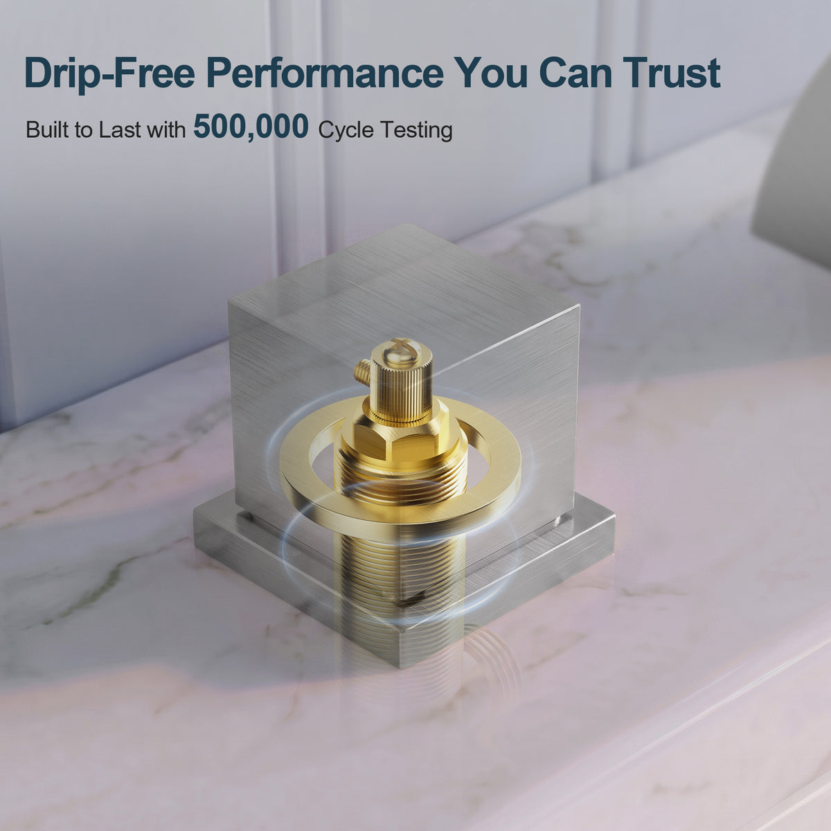 Two-Handle Waterfall Widespread Bathroom Sink Faucet With Pop-Up Drain