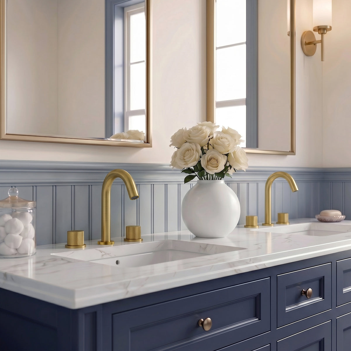 Two-Handle High Arc Widespread Bathroom Sink Faucet With Pop-Up Drain