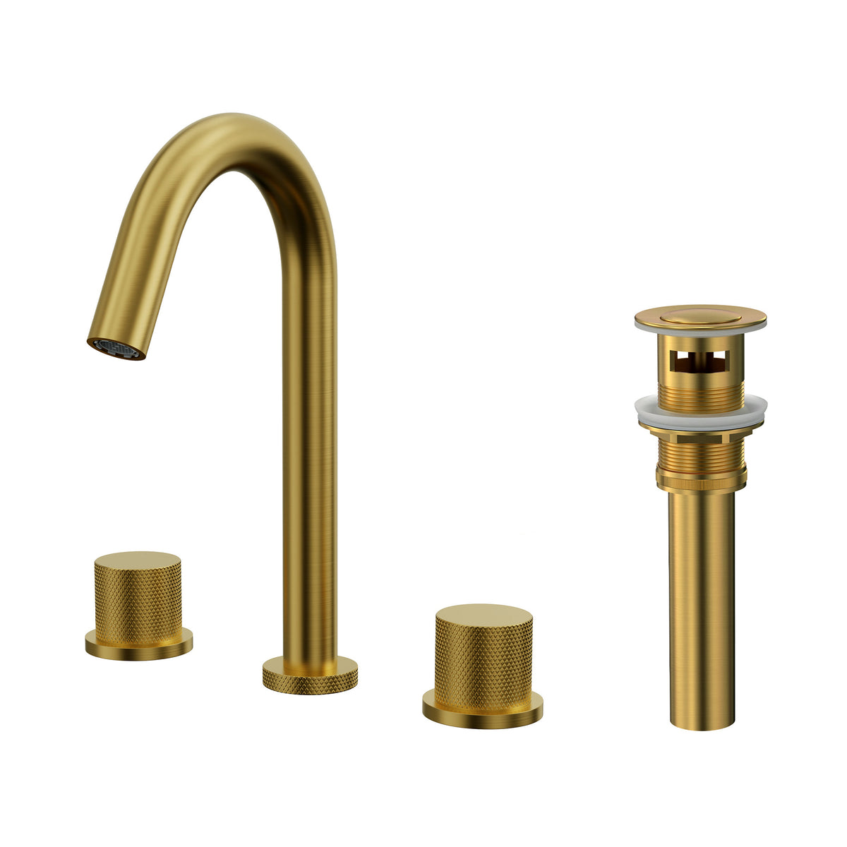 Two-Handle High Arc Widespread Bathroom Sink Faucet With Pop-Up Drain