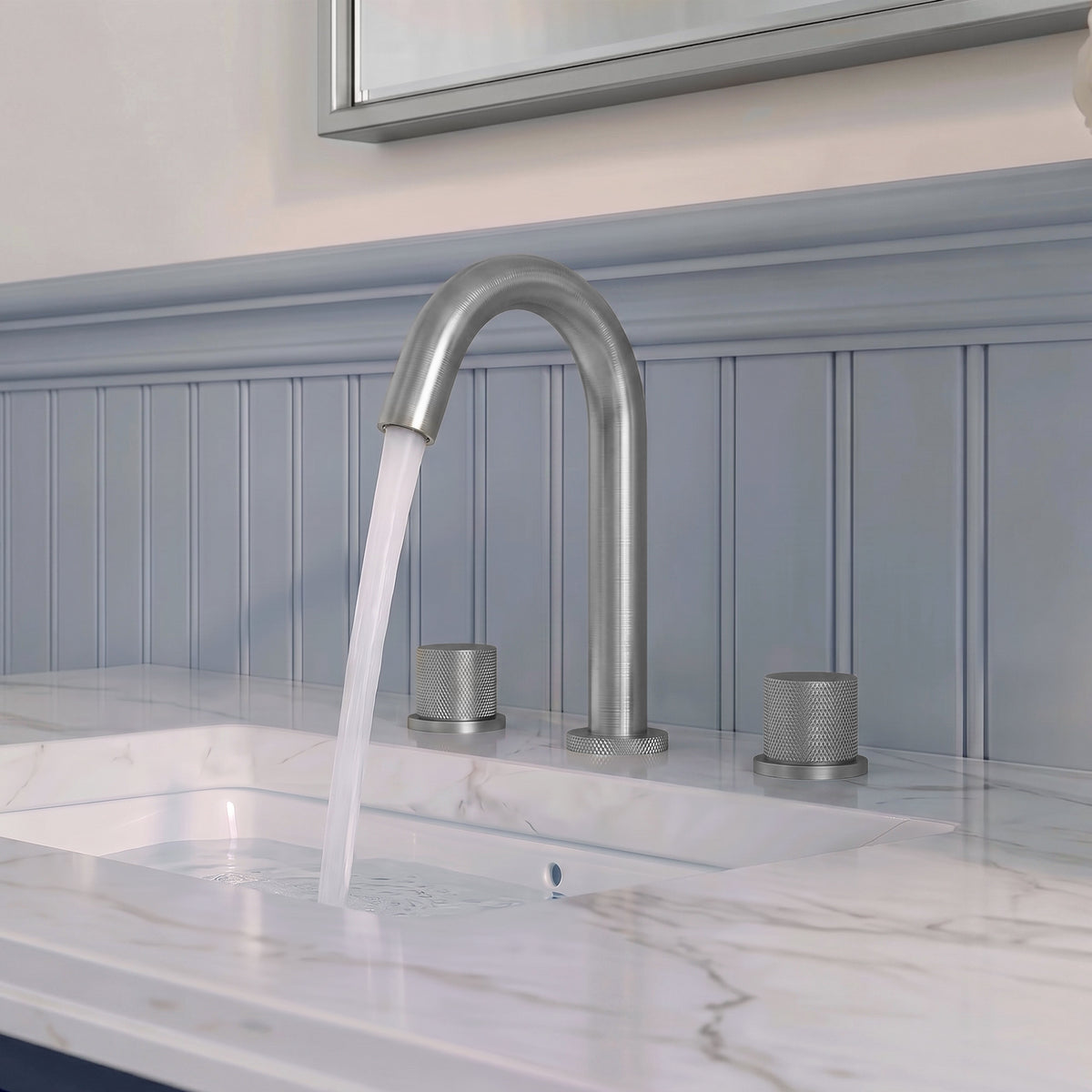 Two-Handle High Arc Widespread Bathroom Sink Faucet With Pop-Up Drain