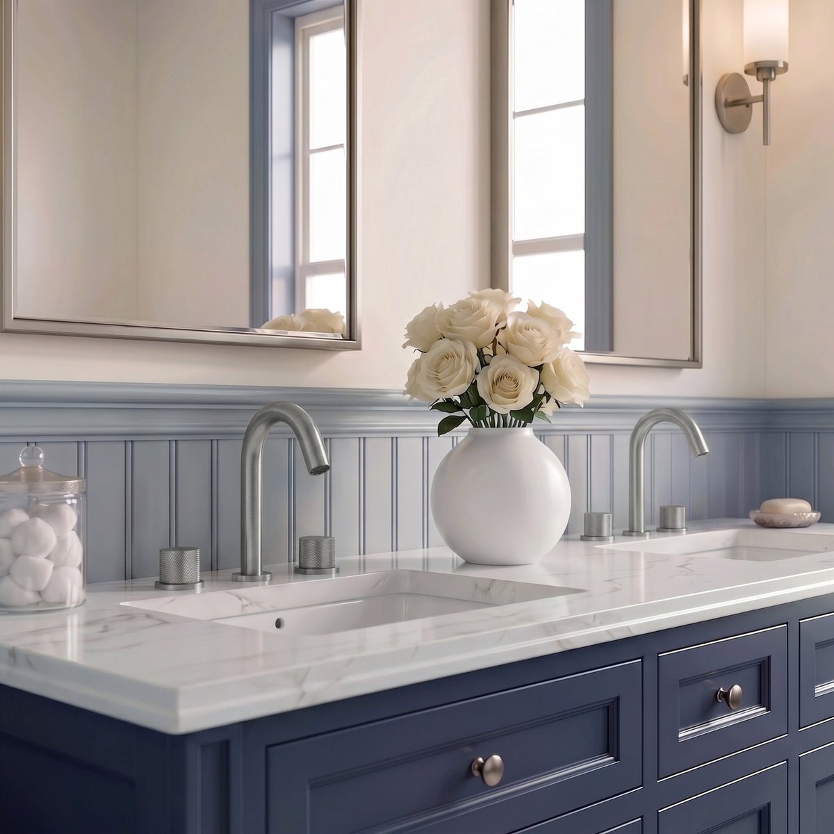 Two-Handle High Arc Widespread Bathroom Sink Faucet With Pop-Up Drain