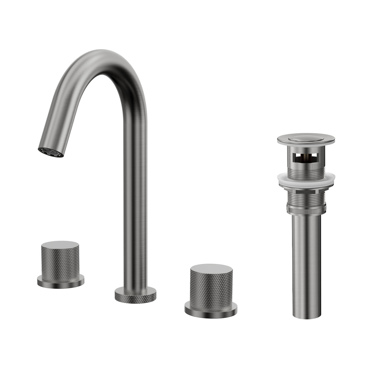 Two-Handle High Arc Widespread Bathroom Sink Faucet With Pop-Up Drain