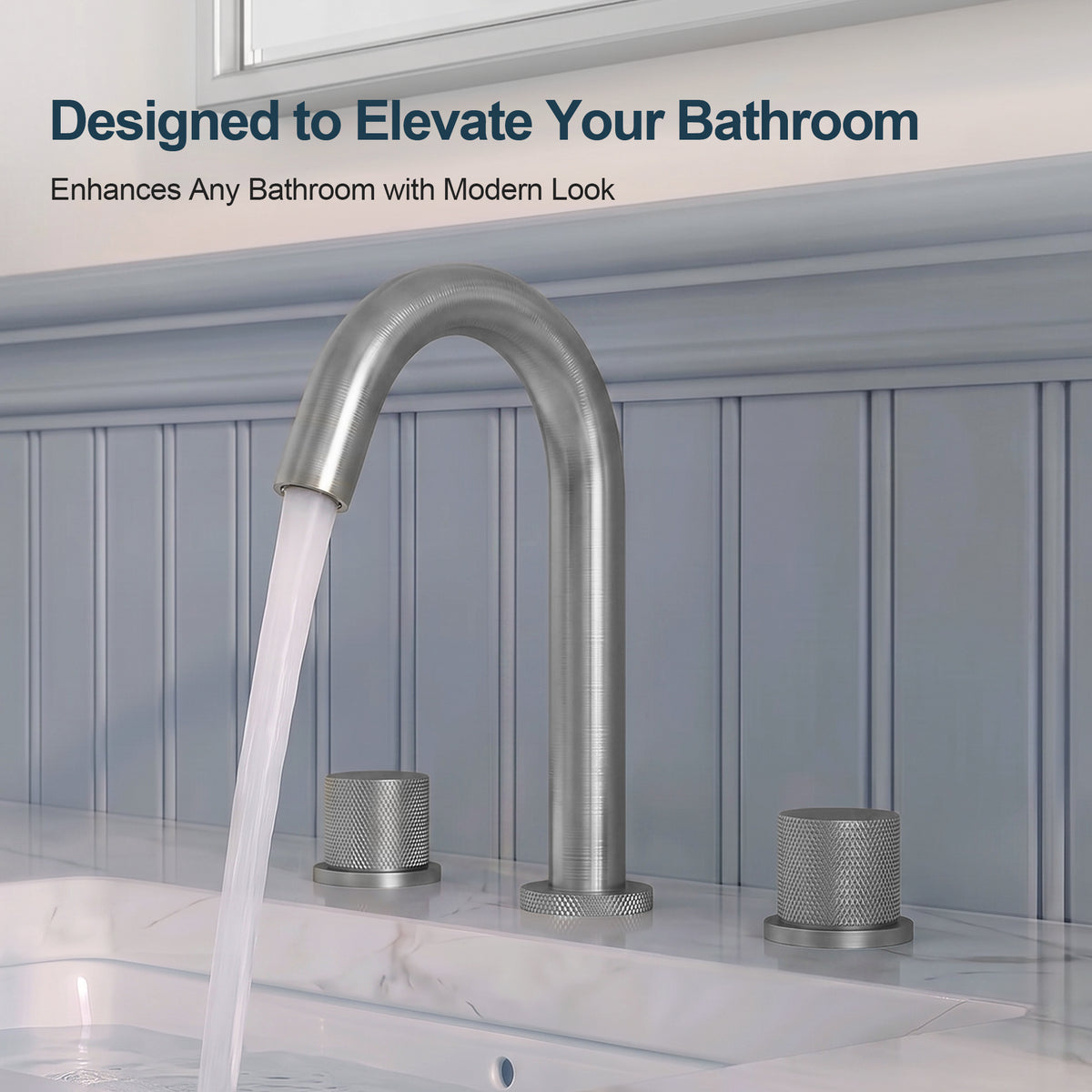 Two-Handle High Arc Widespread Bathroom Sink Faucet With Pop-Up Drain