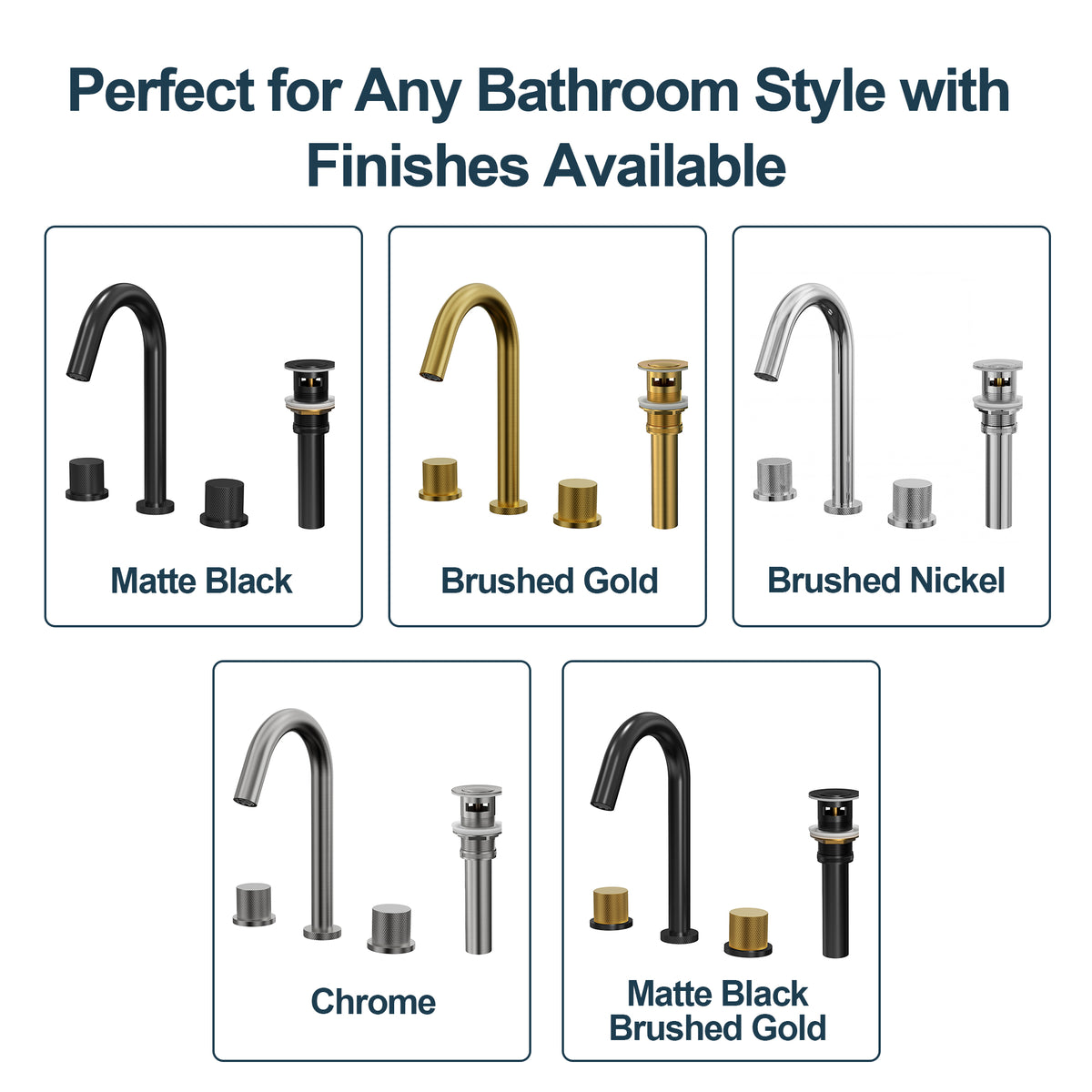 Two-Handle High Arc Widespread Bathroom Sink Faucet With Pop-Up Drain