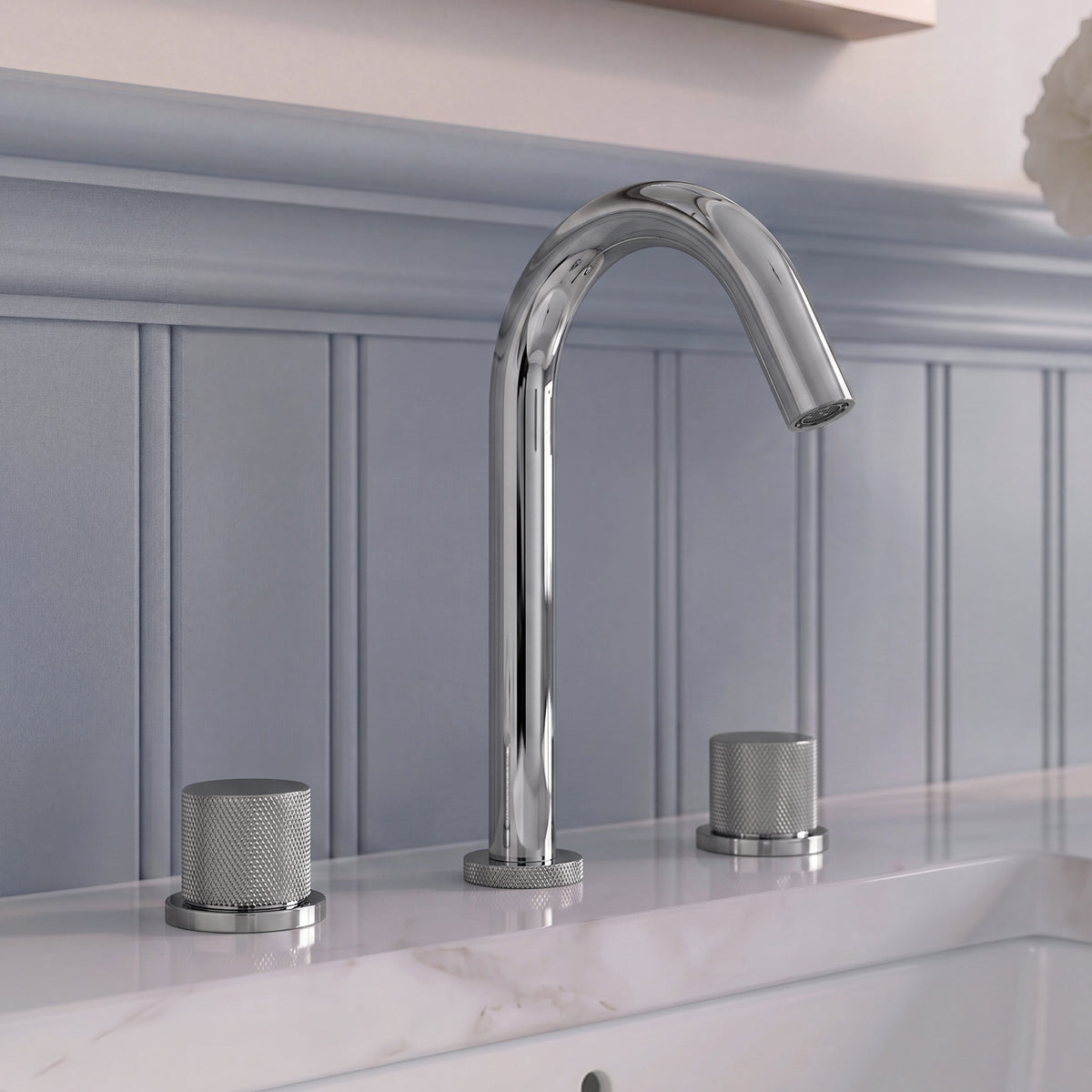 Two-Handle High Arc Widespread Bathroom Sink Faucet With Pop-Up Drain