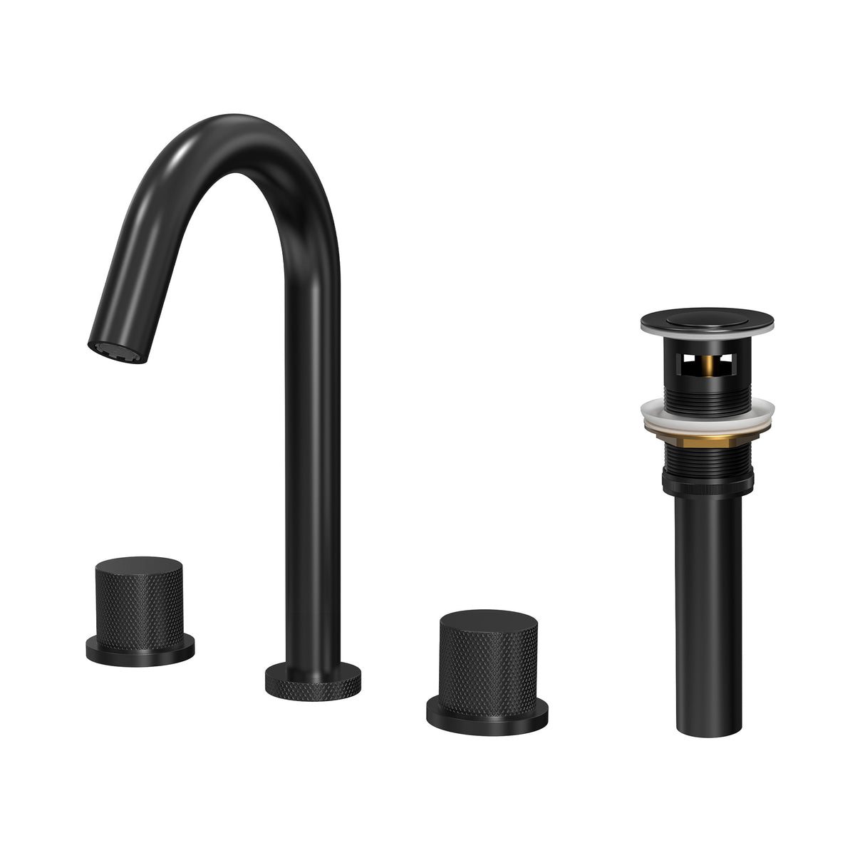 Two-Handle High Arc Widespread Bathroom Sink Faucet With Pop-Up Drain