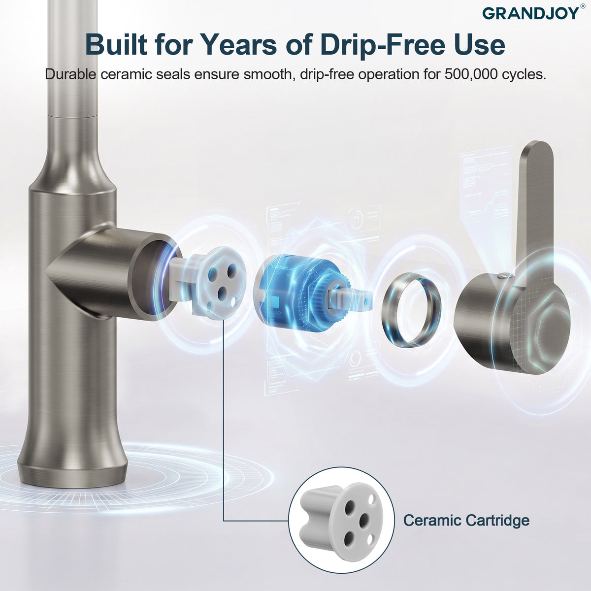 Single-Handle Pull-Down Kitchen Faucet With Dual Spray Modes
