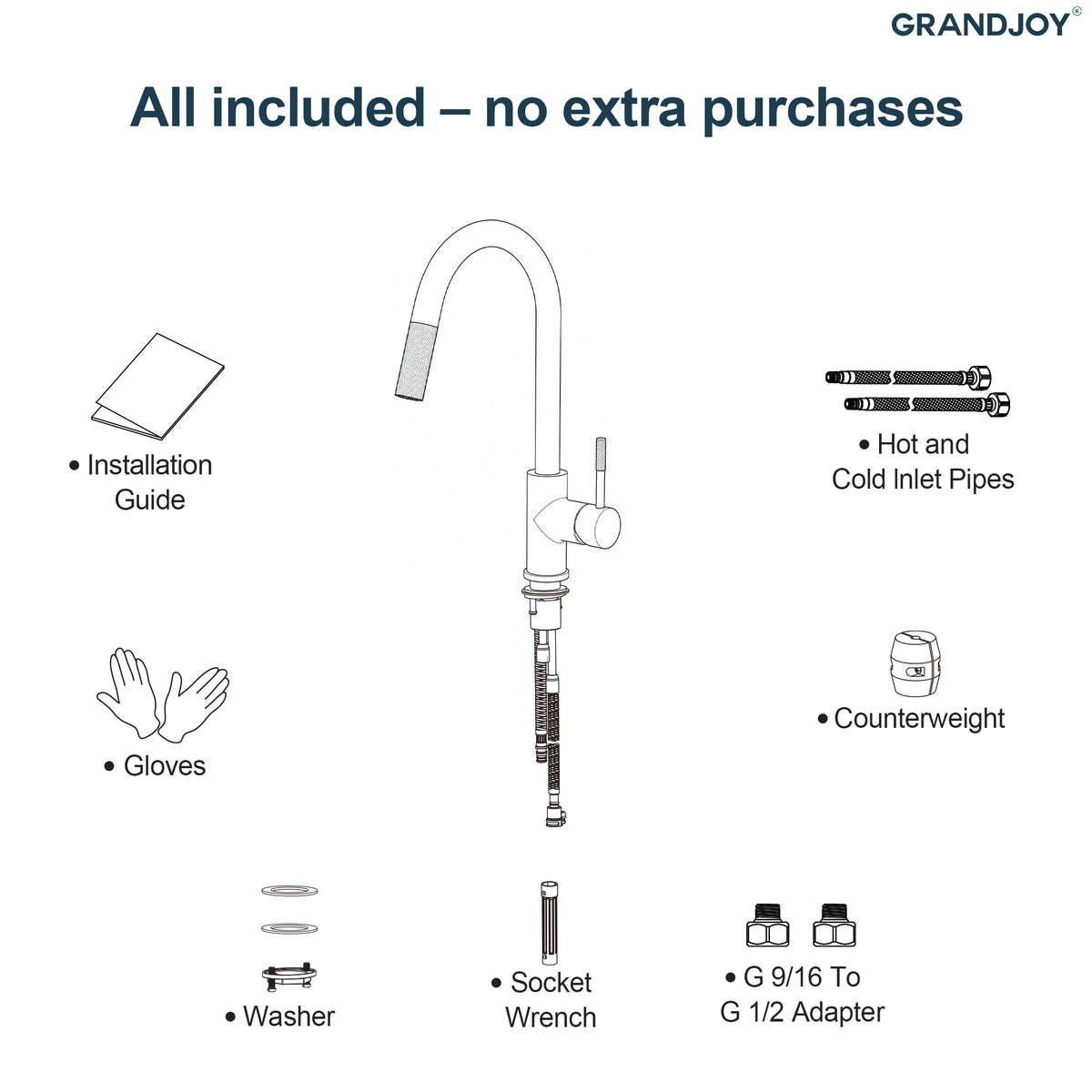 Single-Handle Pull-Down Kitchen Faucet With Dual Spray Modes