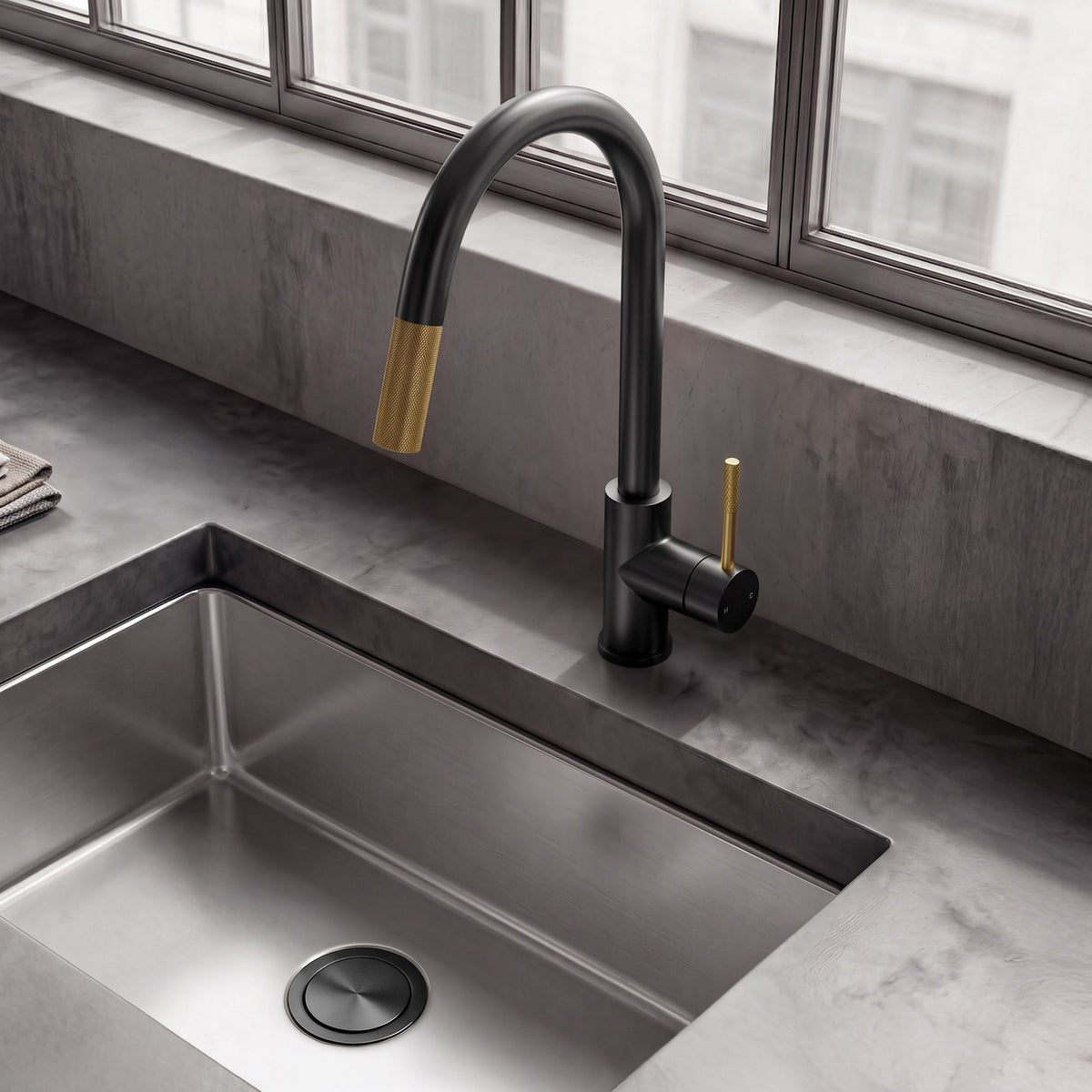 Single-Handle Pull-Down Kitchen Faucet With Dual Spray Modes