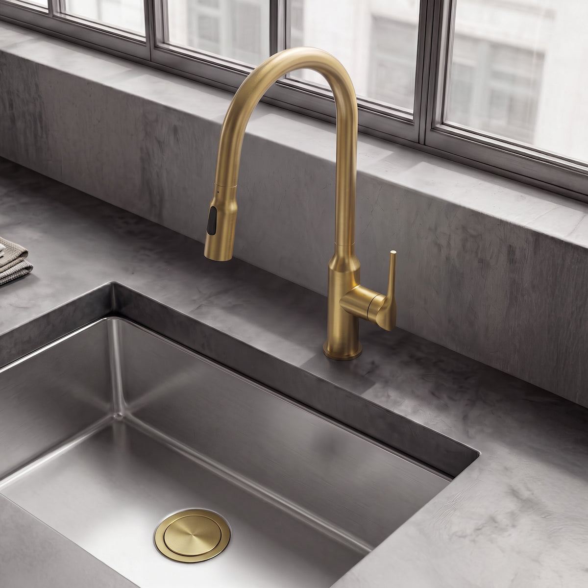 Single-Handle Pull-Down Kitchen Faucet With Dual Spray Modes