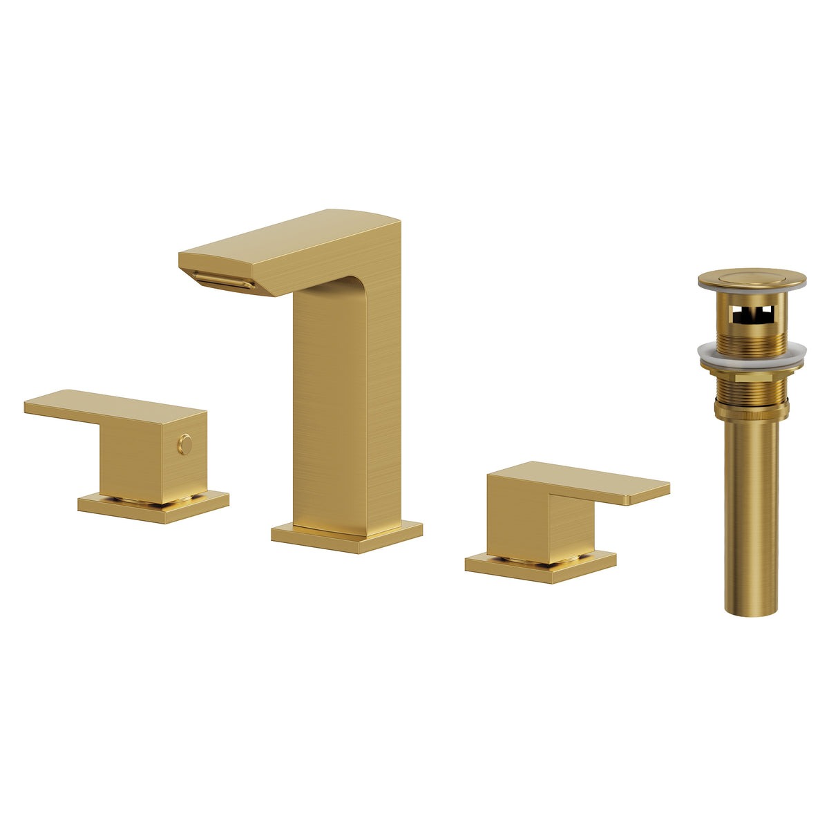Two-Handle Mid Arc Widespread Bathroom Sink Faucet With Pop-Up Drain