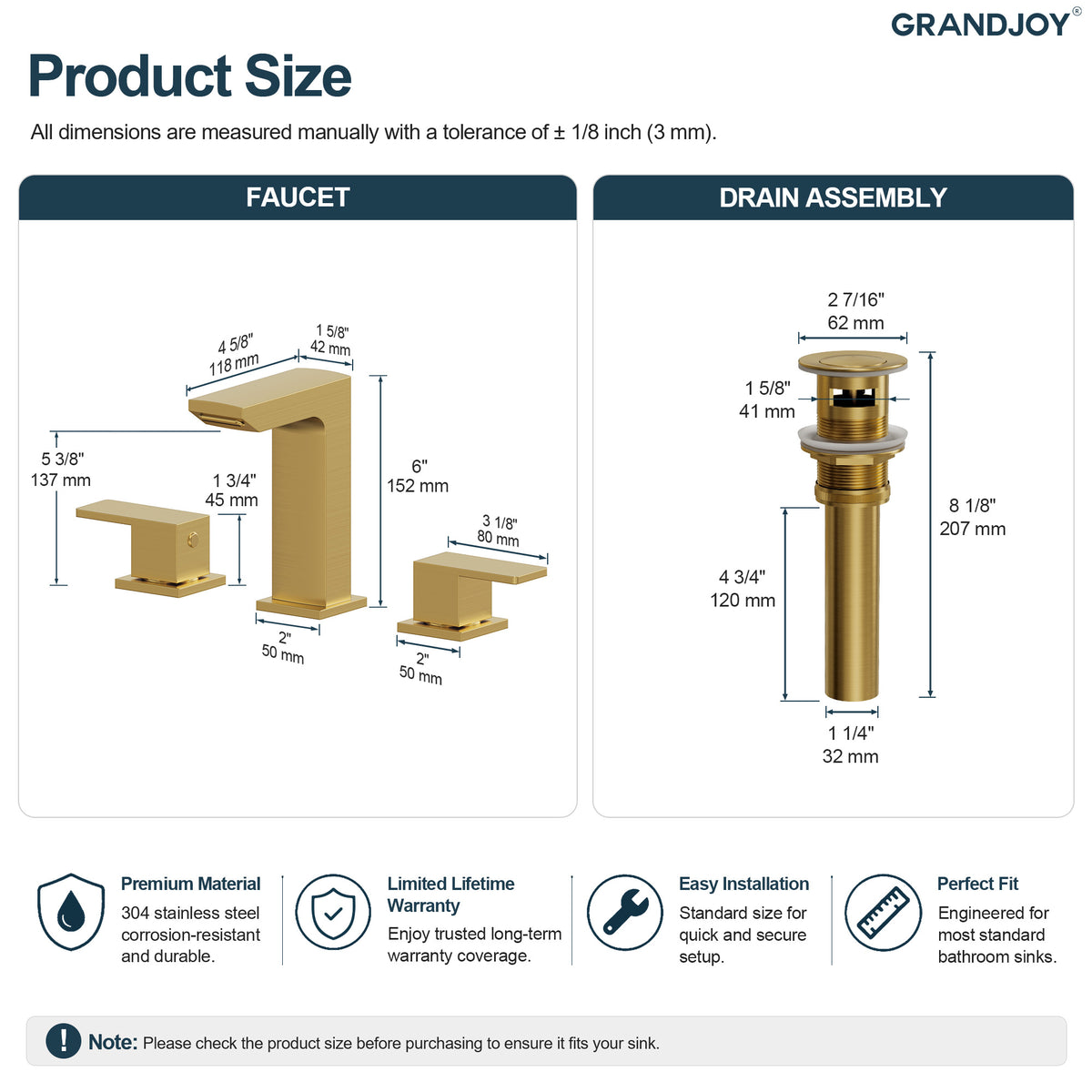 Two-Handle Mid Arc Widespread Bathroom Sink Faucet With Pop-Up Drain