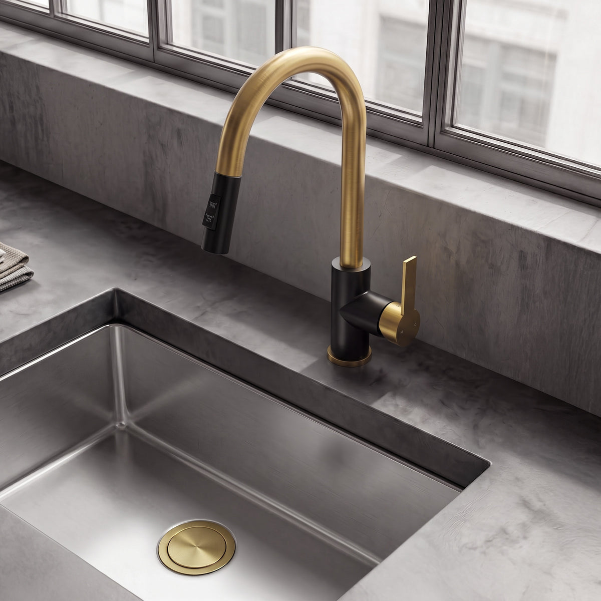 Single-Handle Pull-Down Kitchen Faucet with Dual Spray Modes
