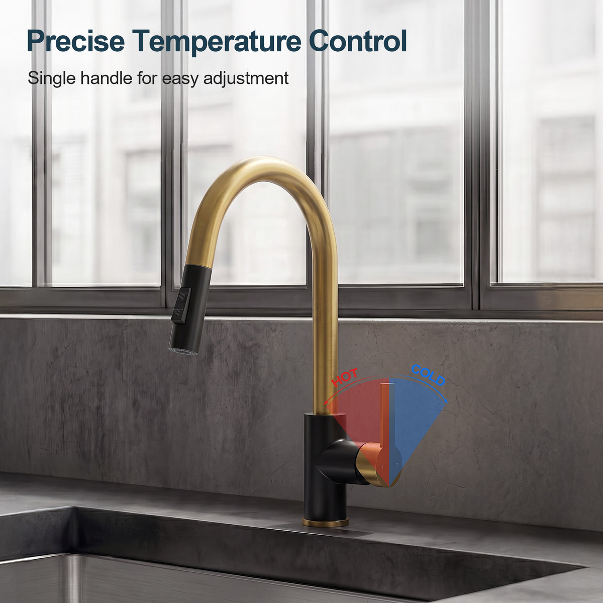Single-Handle Pull-Down Kitchen Faucet with Dual Spray Modes