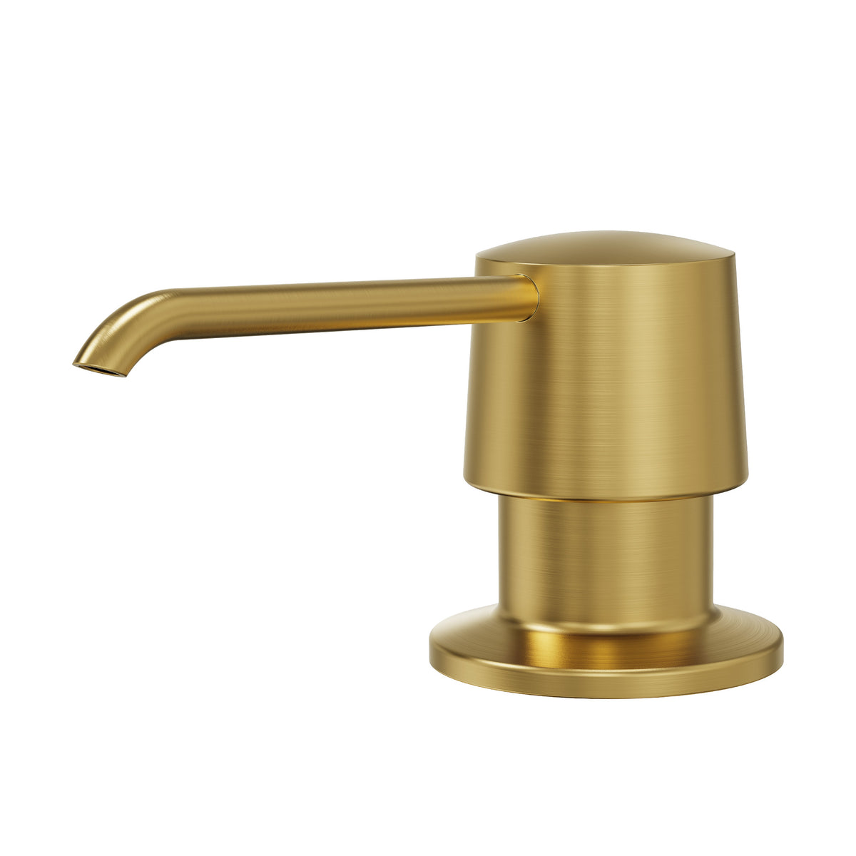 Deck-Mounted Liquid Soap Dispenser with 360-Degree Swivel Spout and Top-Fill Pump