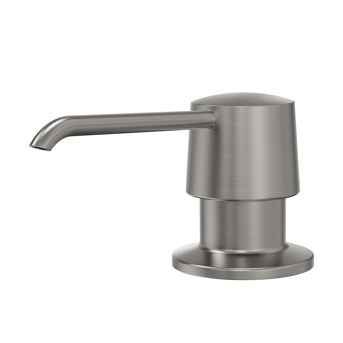 Deck-Mounted Liquid Soap Dispenser with 360-Degree Swivel Spout and Top-Fill Pump