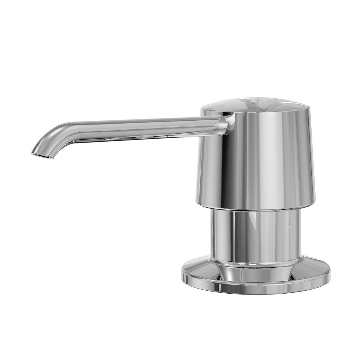 Deck-Mounted Liquid Soap Dispenser with 360-Degree Swivel Spout and Top-Fill Pump