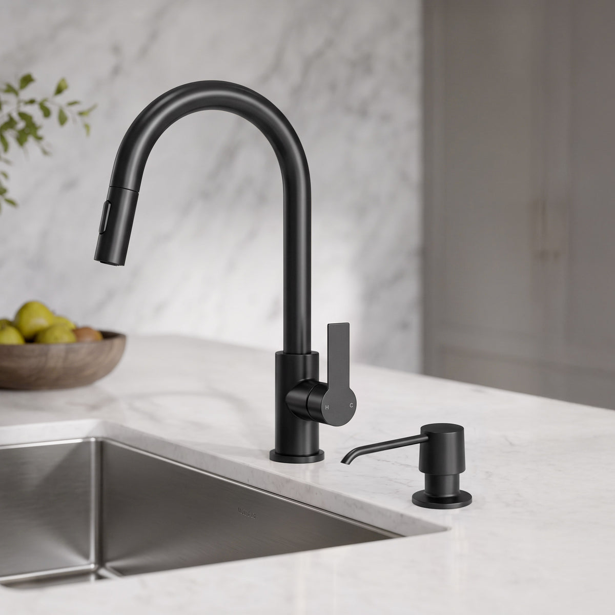 Deck-Mounted Liquid Soap Dispenser with 360-Degree Swivel Spout and Top-Fill Pump