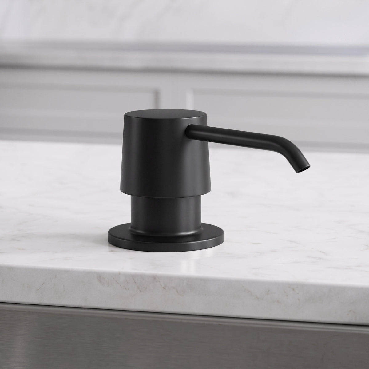 Deck-Mounted Liquid Soap Dispenser with 360-Degree Swivel Spout and Top-Fill Pump