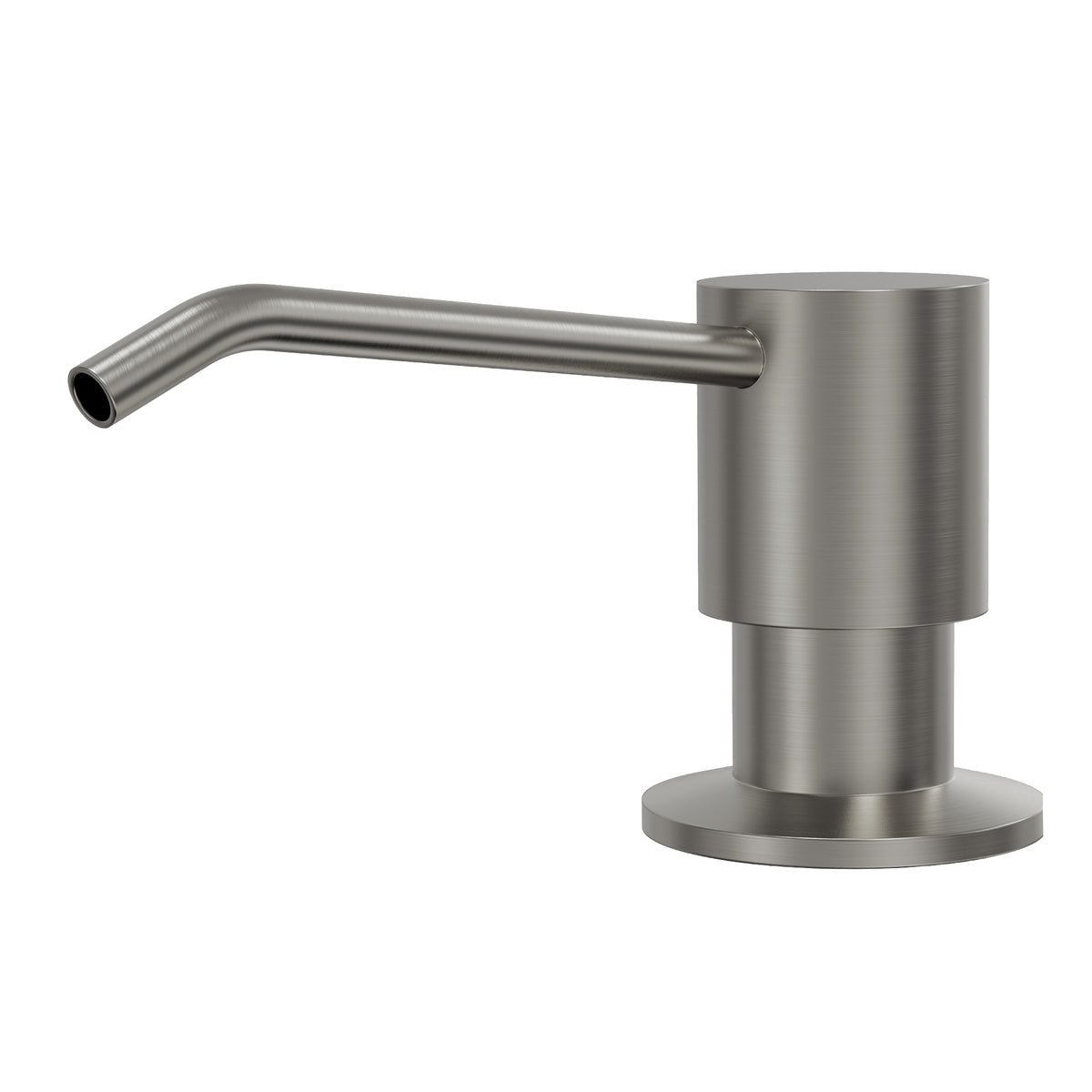 Deck-Mounted Liquid Soap Dispenser with Slim Pump Head and Straight Spout