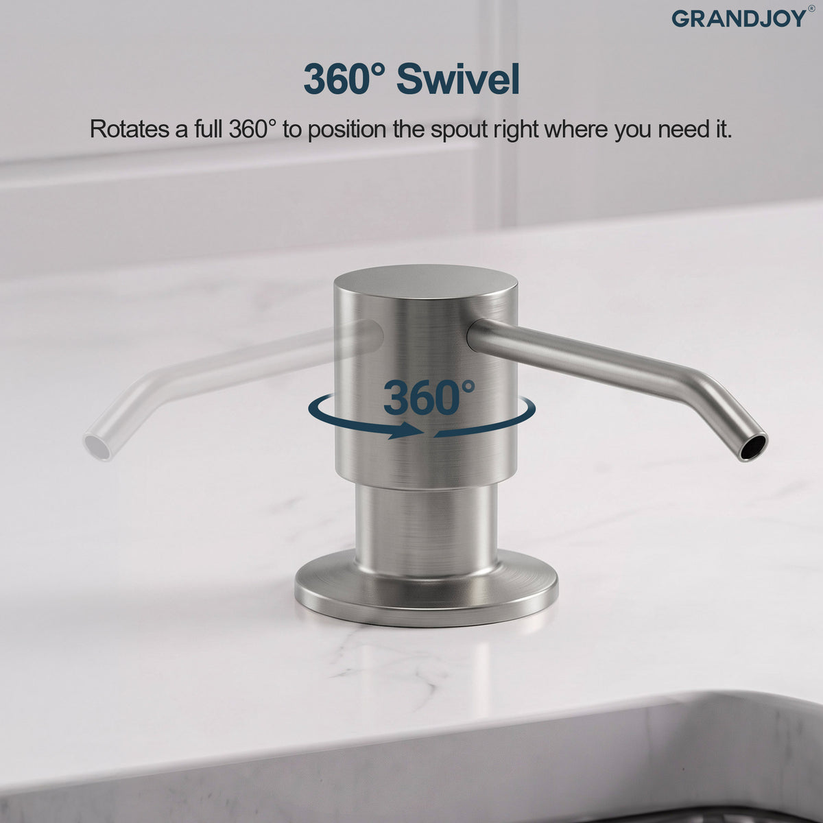 Deck-Mounted Liquid Soap Dispenser with Slim Pump Head and Straight Spout