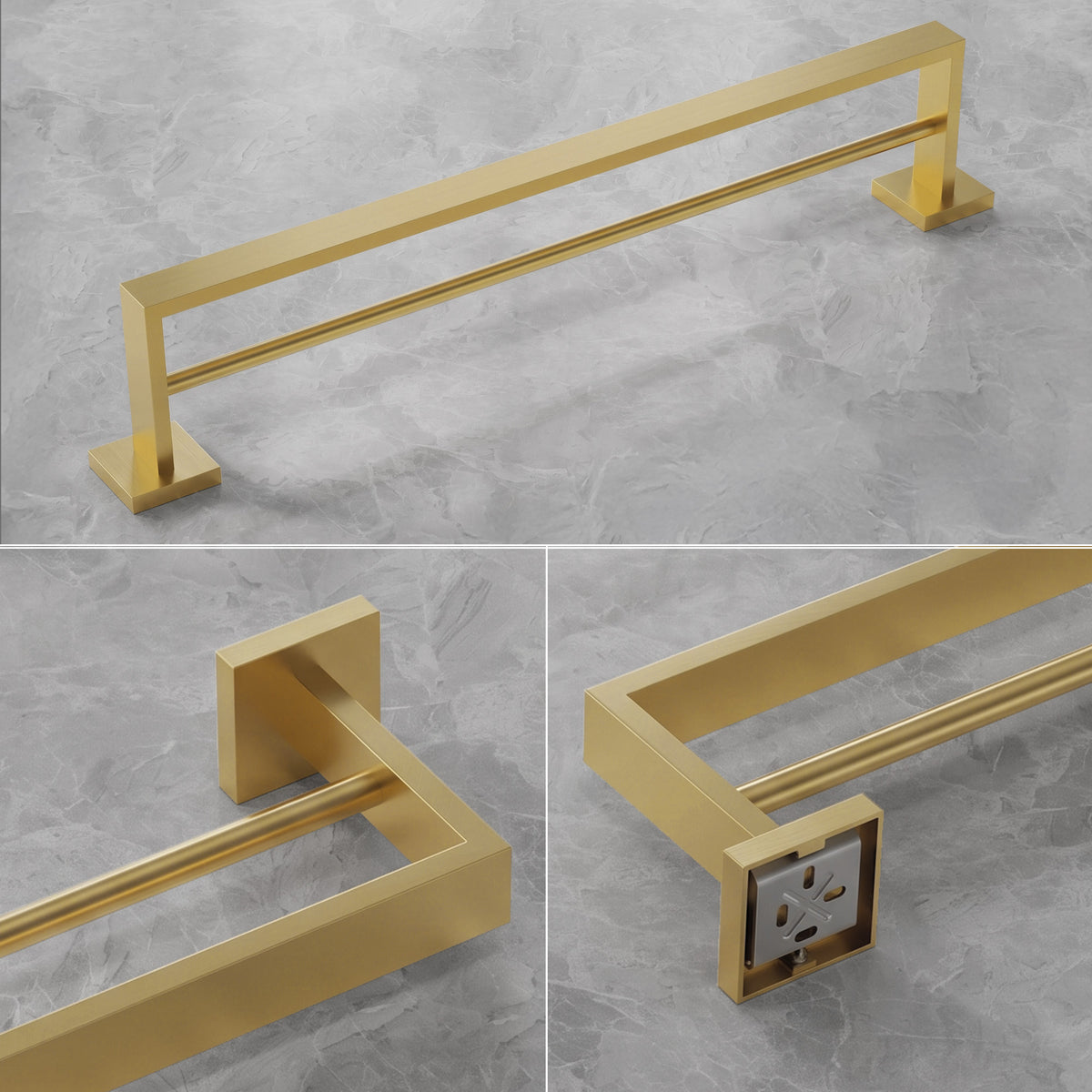 Wall Mounted Double Towel Bar for Bathroom Organization